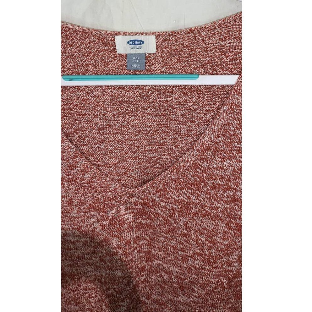 Old Navy Old Navy Red Classic V-Neck Cotton Sweater Size XXL Size XXL / US 16-18 / IT 52-54 - 3 Thumbnail