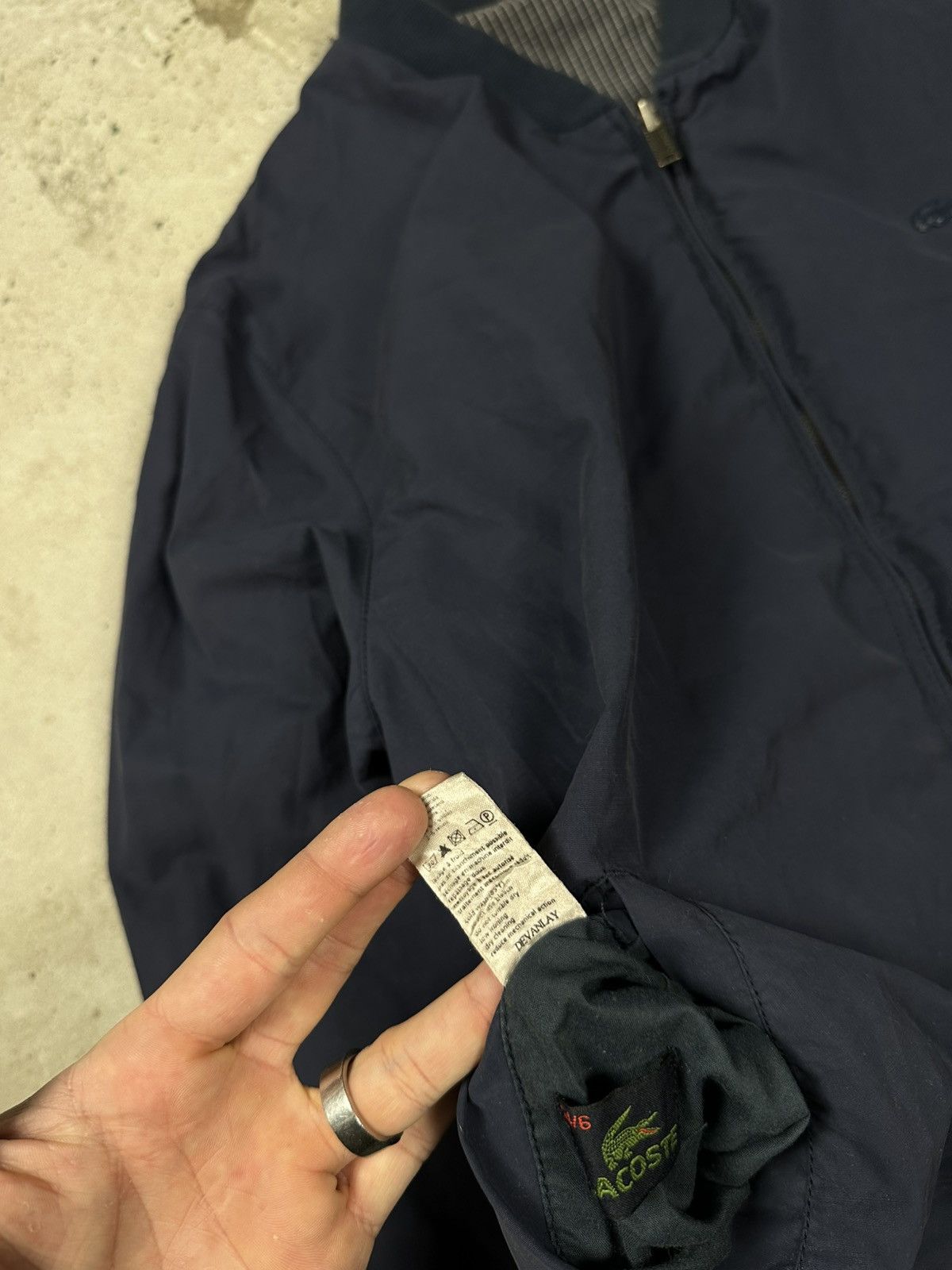 Lacoste × Vintage Vintage 90s Lacoste Reversible Bomber Jacket Navy Check Size US L / EU 52-54 / 3 - 18 Thumbnail