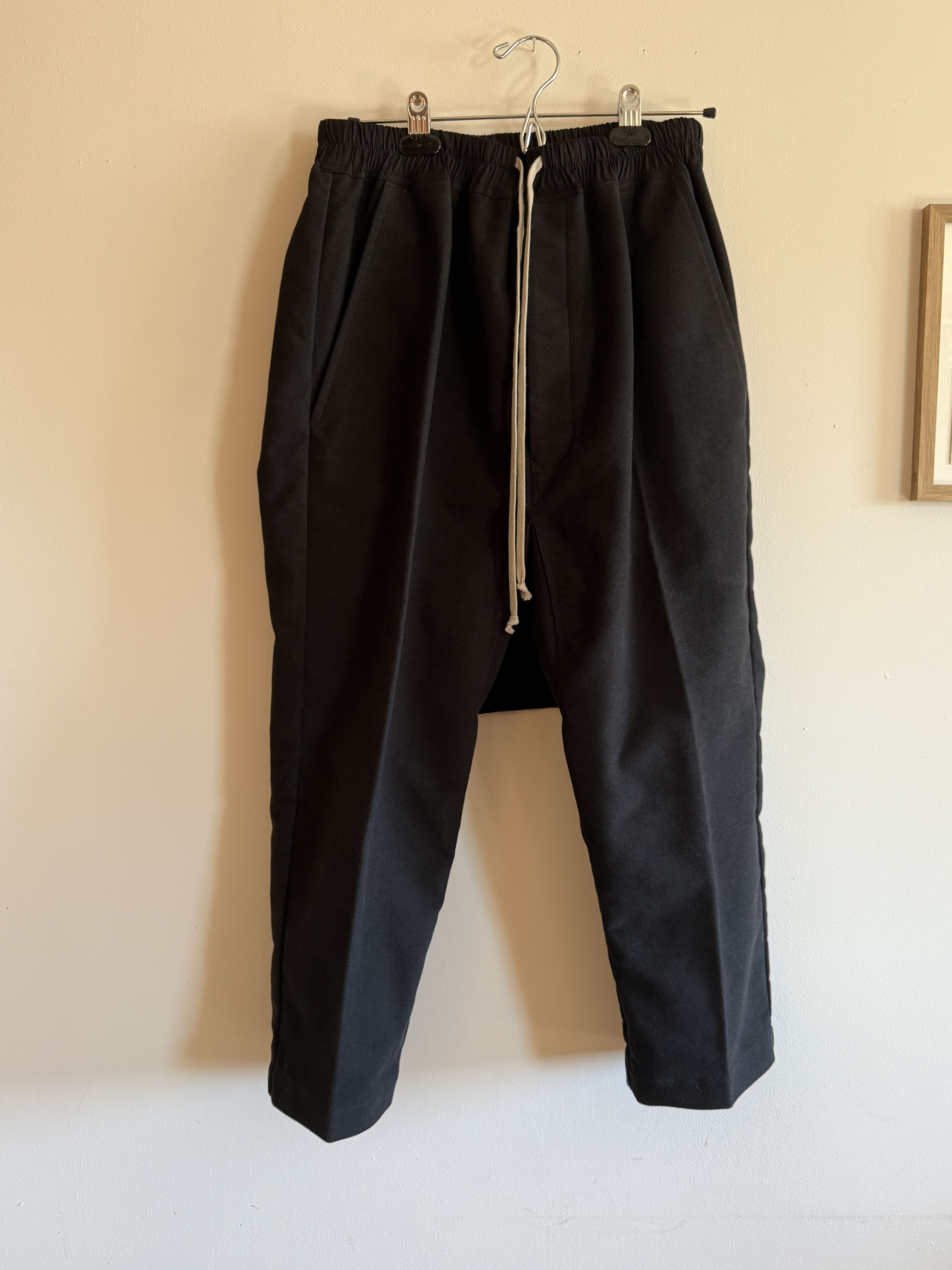 Rick Owens Rick Owens Porterville Cropped Pants Black Cotton Twill 