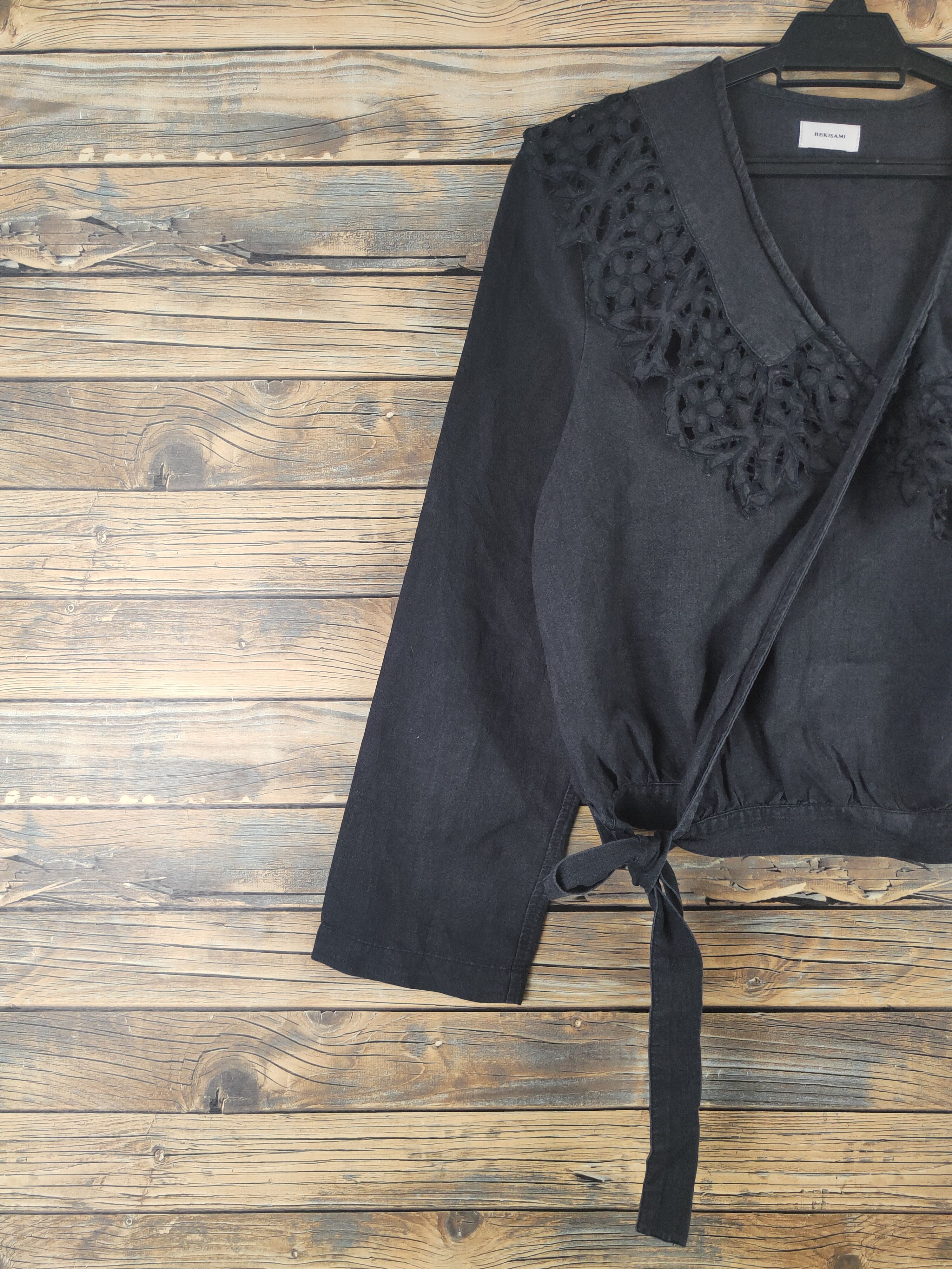 Japanese Brand × Vintage Vintage & Luxury Design Rekisama Black Blouses Size M / US 6-8 / IT 42-44 - 4 Thumbnail