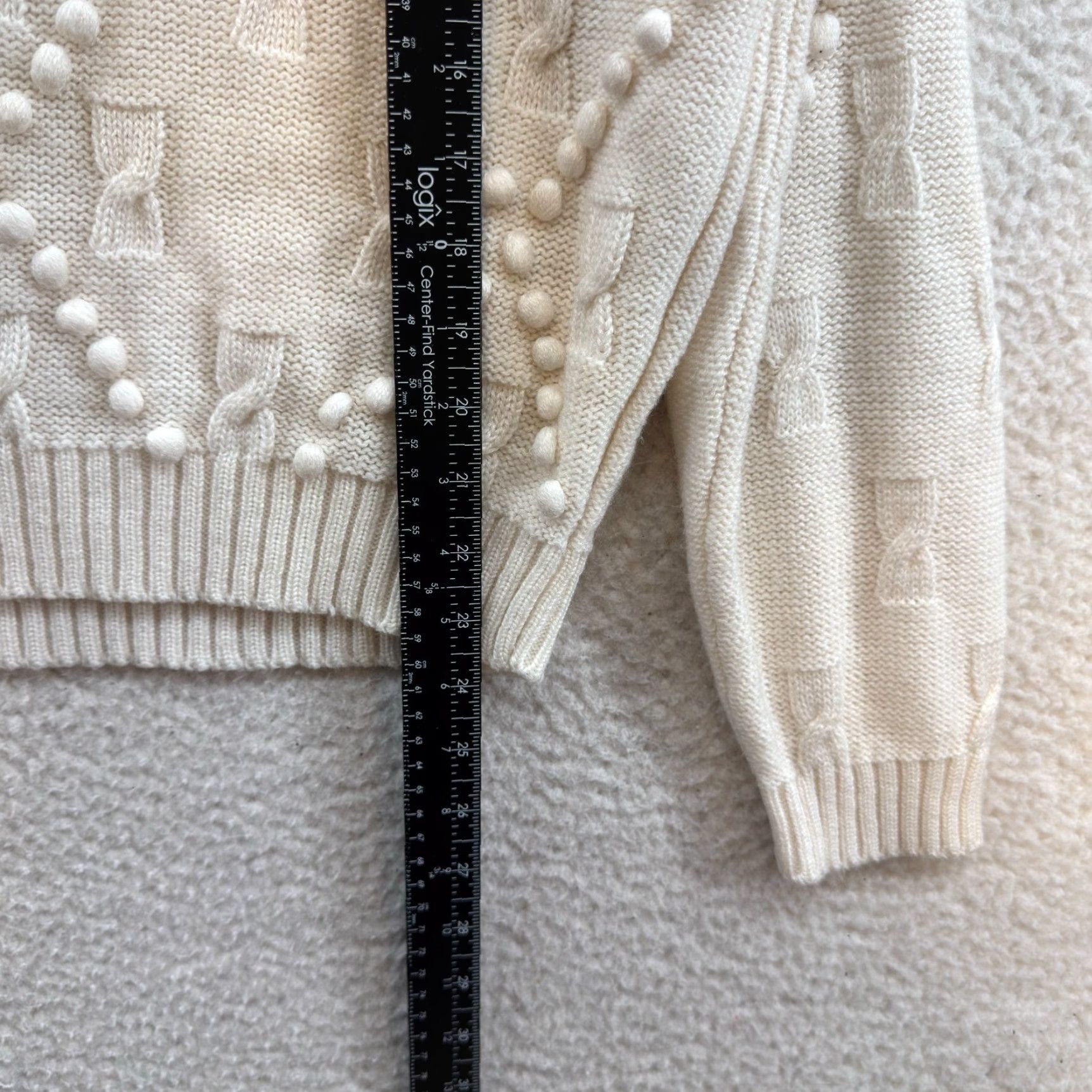 Vintage VINTAGE Fairy Isle Sweater Medium Womens Ivory Nordic Icelandic Mock Neck M Ivory 1990s Geometric Knitted top/Cabin Creek Size M / US 6-8 / IT 42-44 - 6 Thumbnail