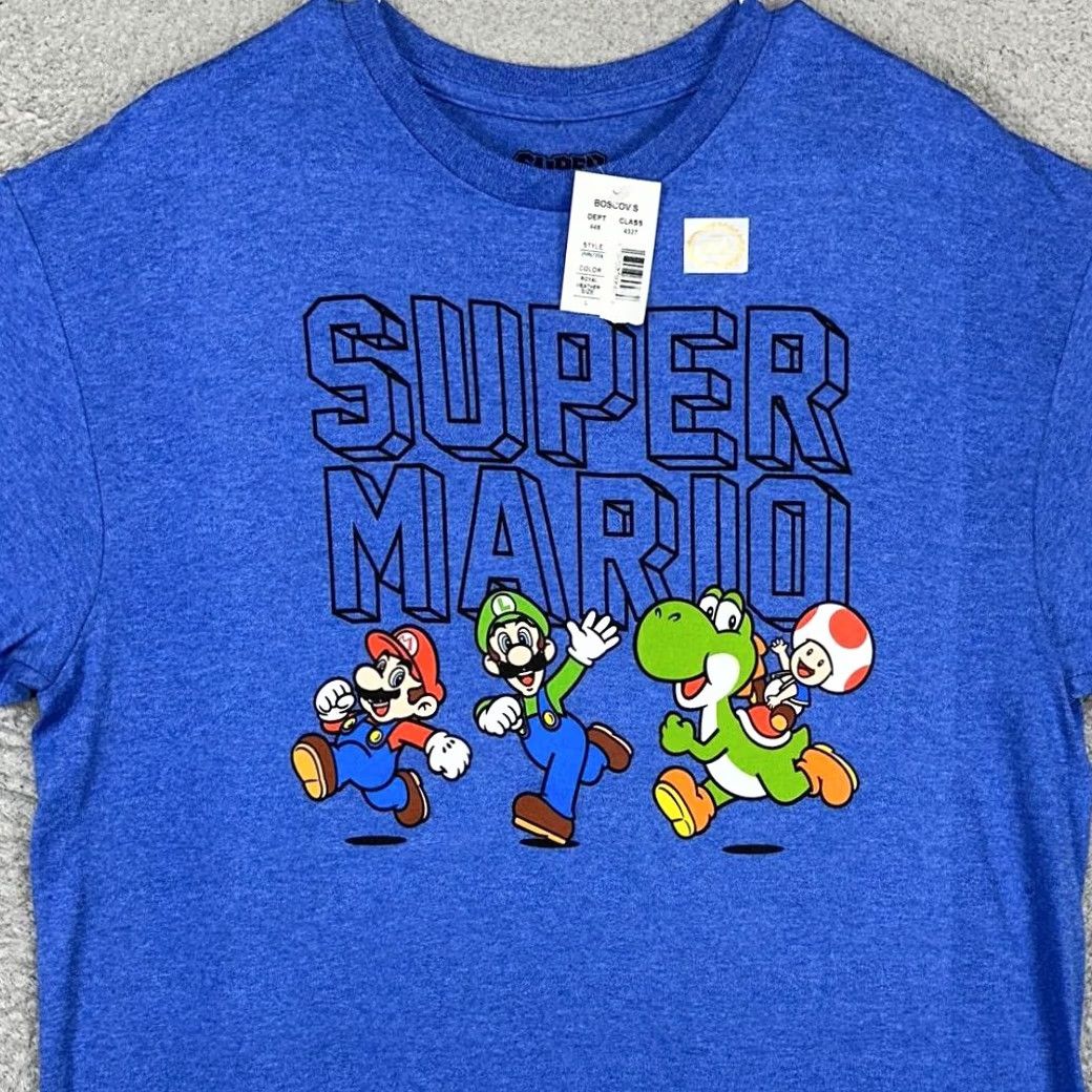 Vintage Super Mario Super Mario Brothers Hybrid T-Shirt Adult Large Blue Graphic Print Tee Mens NEW Size US L / EU 52-54 / 3 - 2 Thumbnail