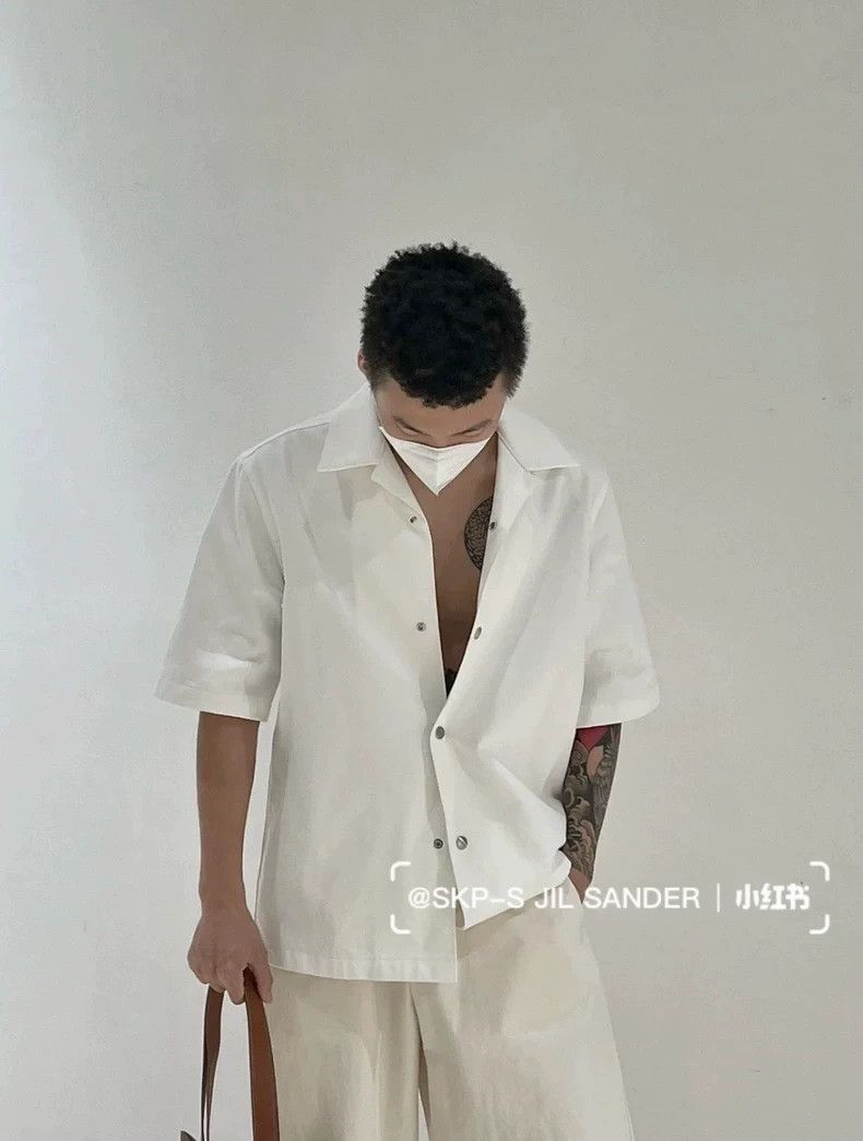 Jil Sander Jil Sander Cotton single breasted five quarter sleeved shi Size US S / EU 44-46 / 1 - 6 Thumbnail