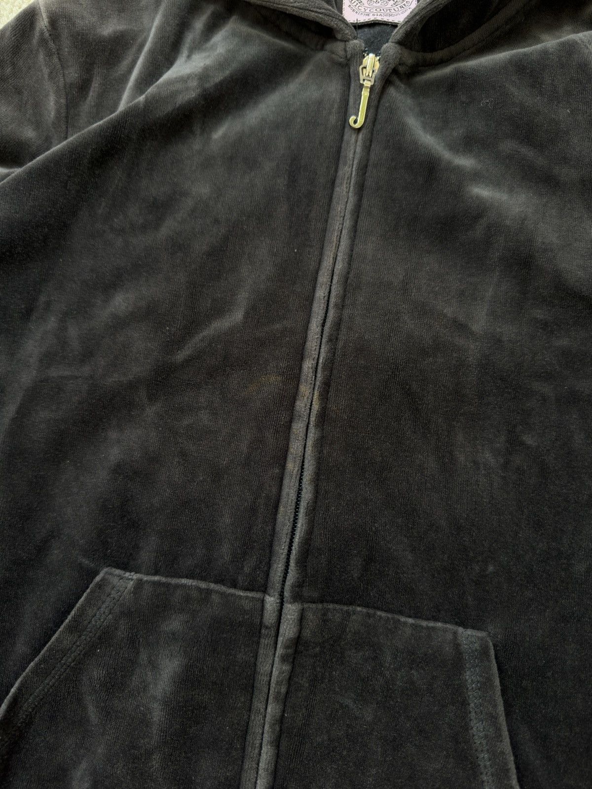 Juicy Couture VINTAGE VELOUR JUICY COUTURE 2000s ZIP UP HOODIE Size L / US 10 / IT 46 - 4 Thumbnail