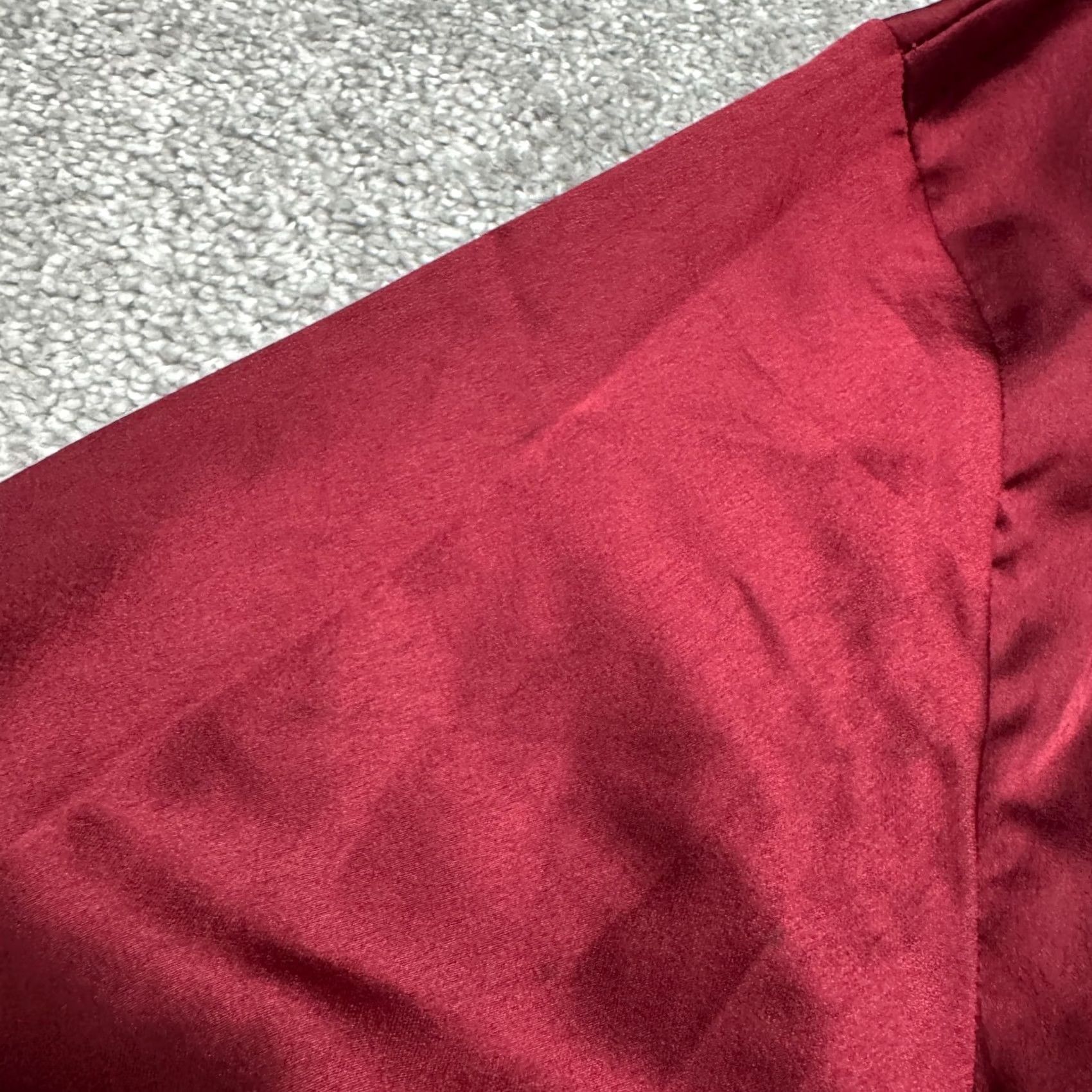 PrettyLittleThing PRETTYLITTLETHING Satin Wrapped Shirt Dress Womens 6 Burgundy Red Long Sleeve Shirt Dress Womens 6 Burgundy Red Long Sleeve Size M / US 6-8 / IT 42-44 - 4 Thumbnail
