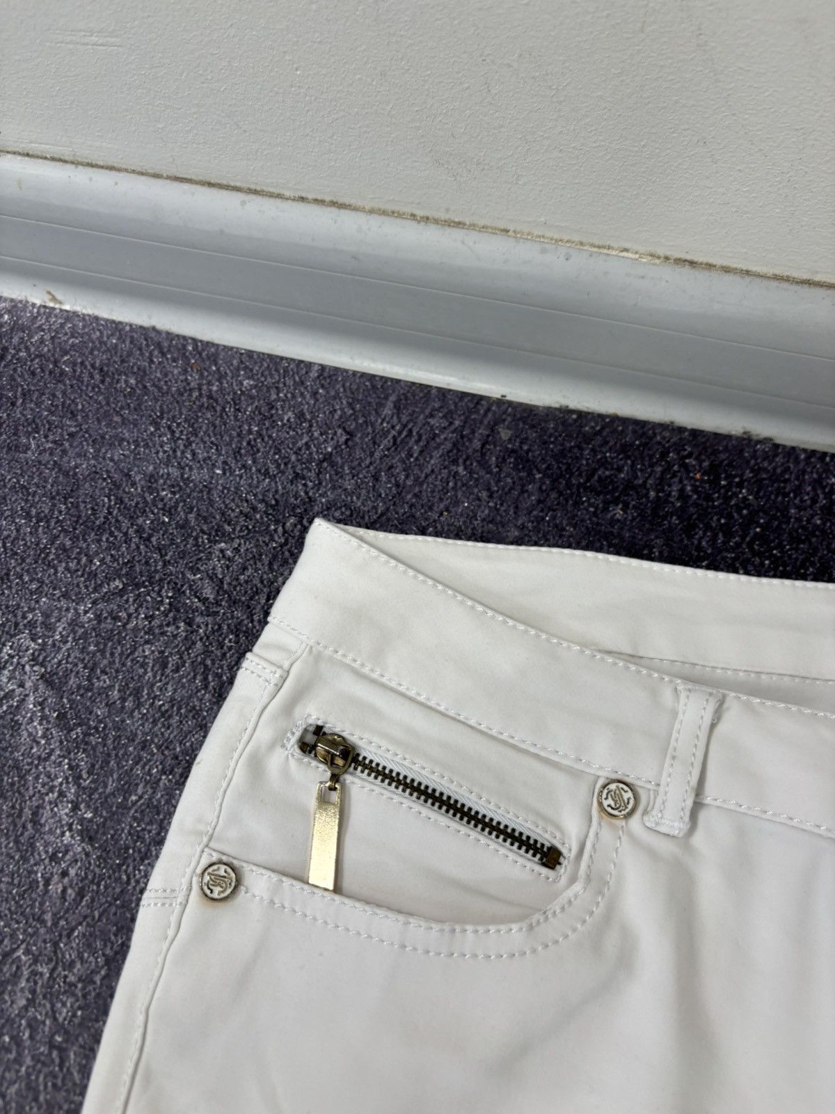 Roberto Cavalli Roberto Cavalli Women’s Bottoms Zip White Luxury Pants Size 32" / US 10 / IT 46 - 6 Thumbnail