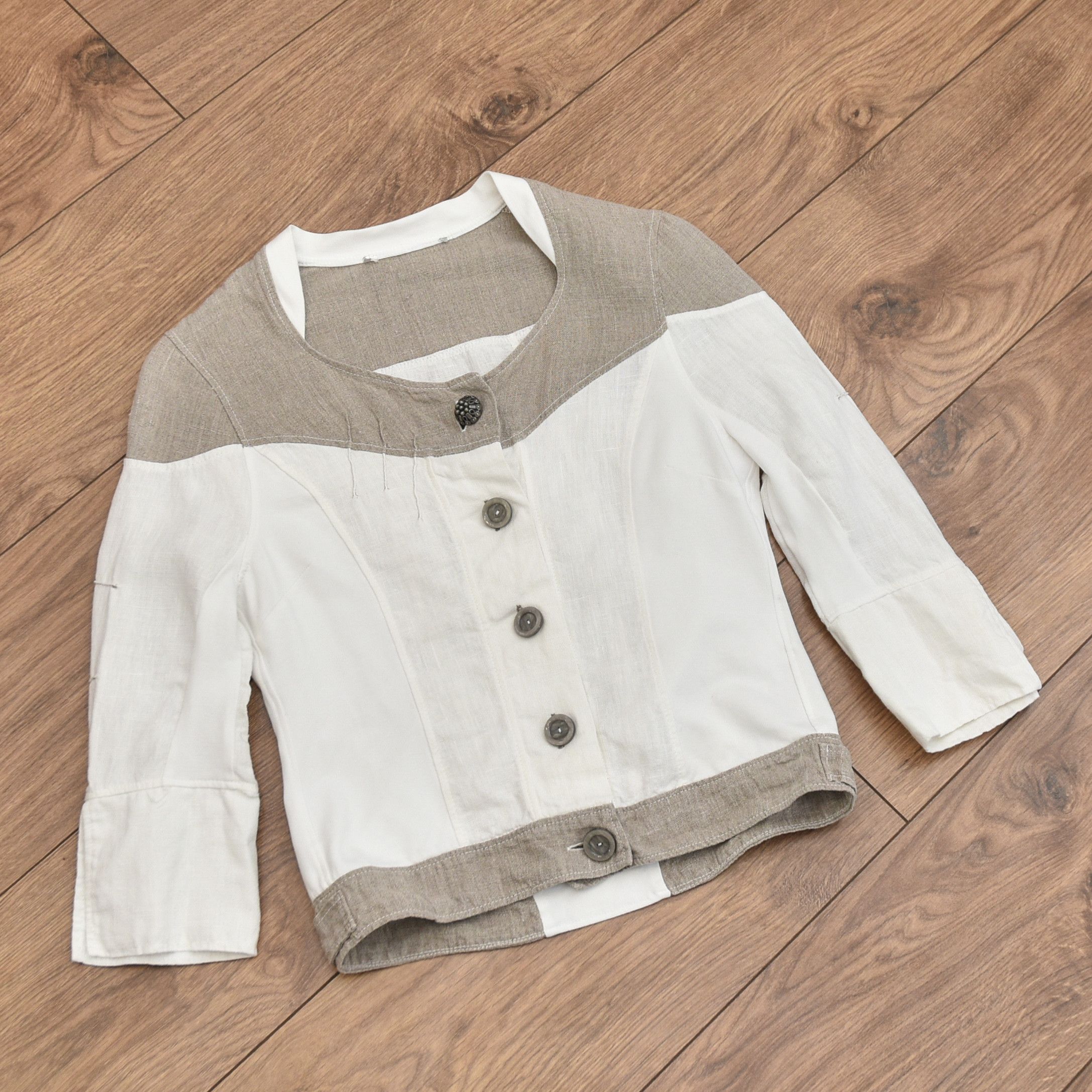 Elisa Cavaletti ELISA CAVALETTI 100% Linen Jacket Blazer Y2K Premium Size S / US 4 / IT 40 - 6 Thumbnail