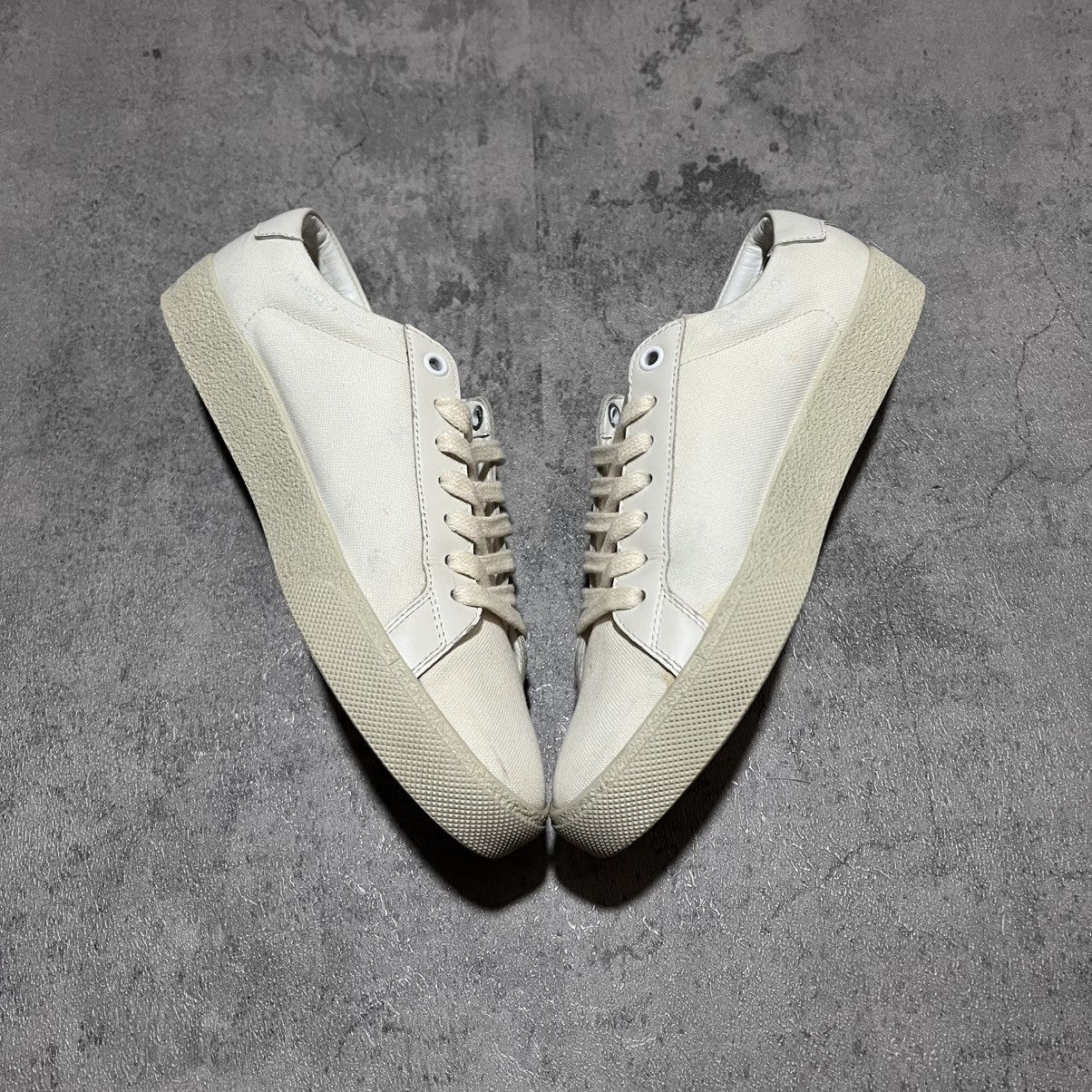 Saint Laurent Paris Court Classic Low SL/06 Logo Distressed Canvas Hedi Slimane Size US 8 / IT 38 - 3 Thumbnail
