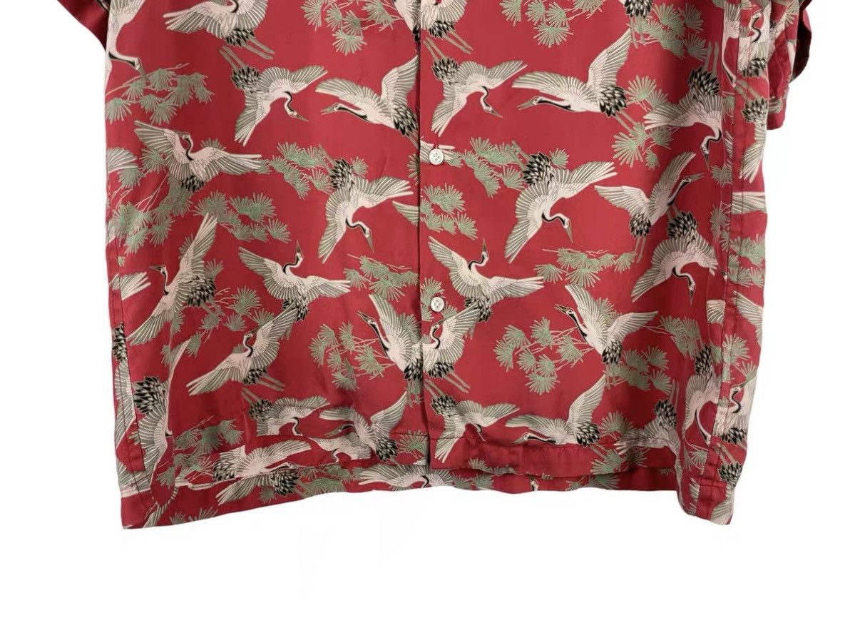 Amiri Amiri Silk Short Sleeve Shirt with Crane Print J31 Size US M / EU 48-50 / 2 - 4 Thumbnail