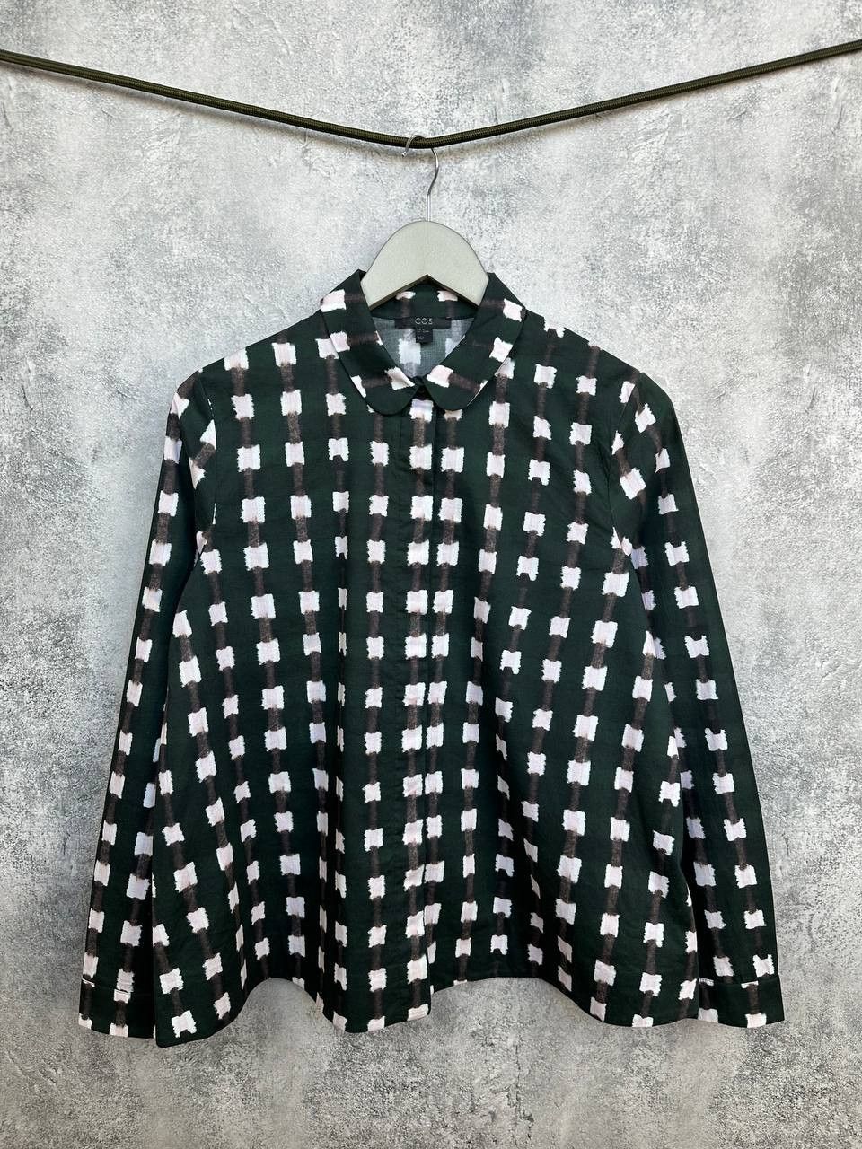 Cos COS Geometric Print Button Up Blouse Shirt Peter Pan Collar Size S / US 4 / IT 40 - 1 Thumbnail