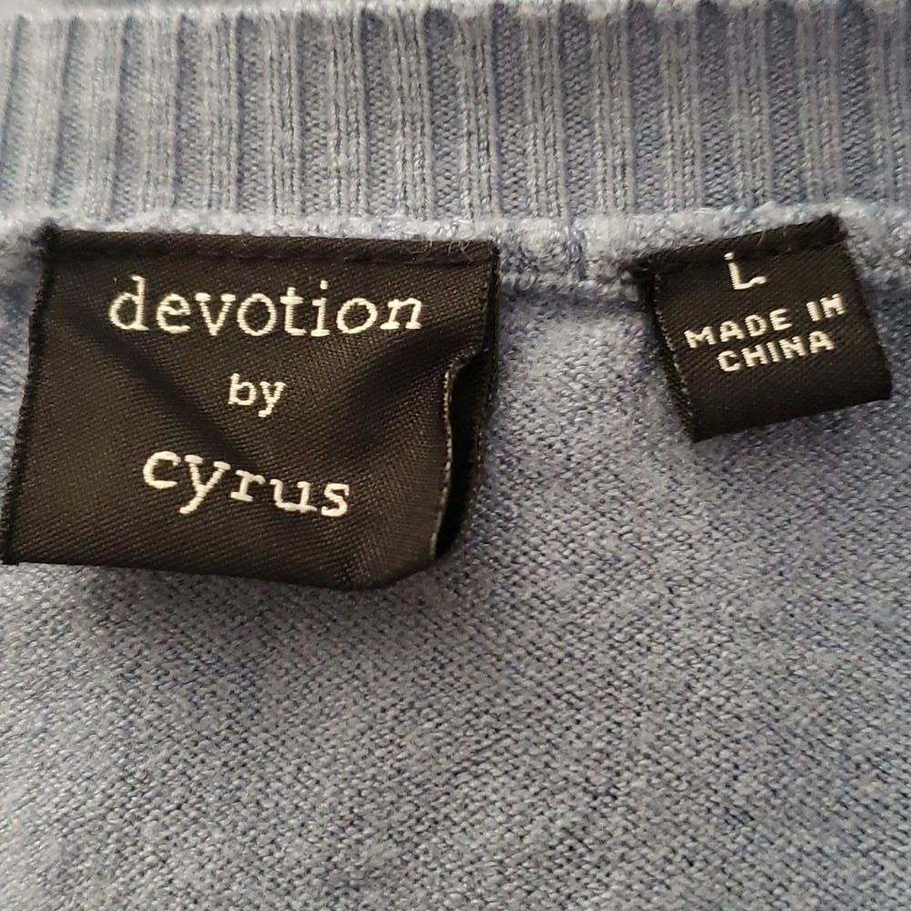 Designer CT785 Devotion by "Cyrus" Ladies Crew Neck Blue Sweater L Size L / US 10 / IT 46 - 8 Thumbnail