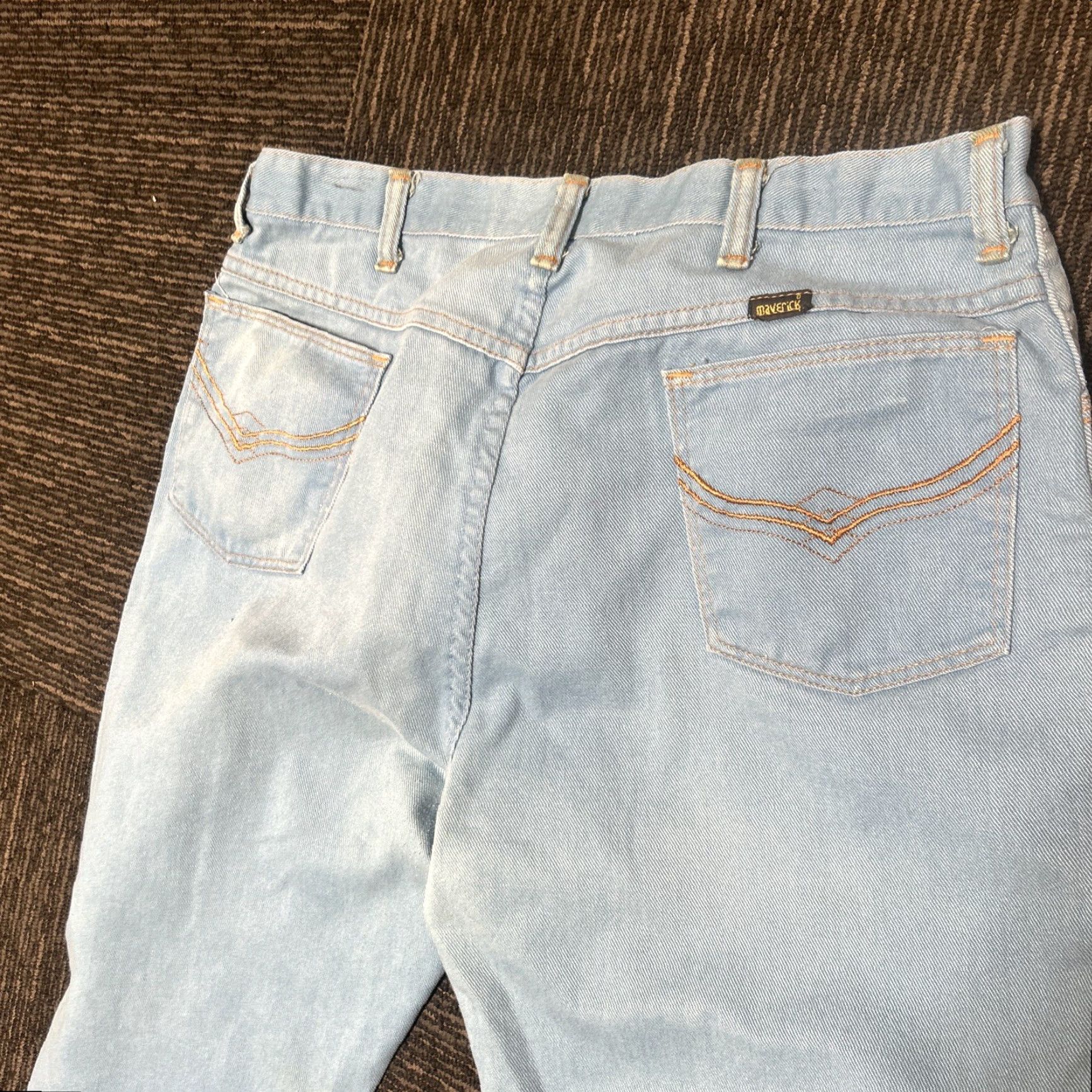 Vintage VINTAGE Maverick Jeans Denim USA 38M High Waist Blue 70s 80s Cotton Jeans Hippy Mens Size 26" / US 2 / IT 38 - 3 Thumbnail