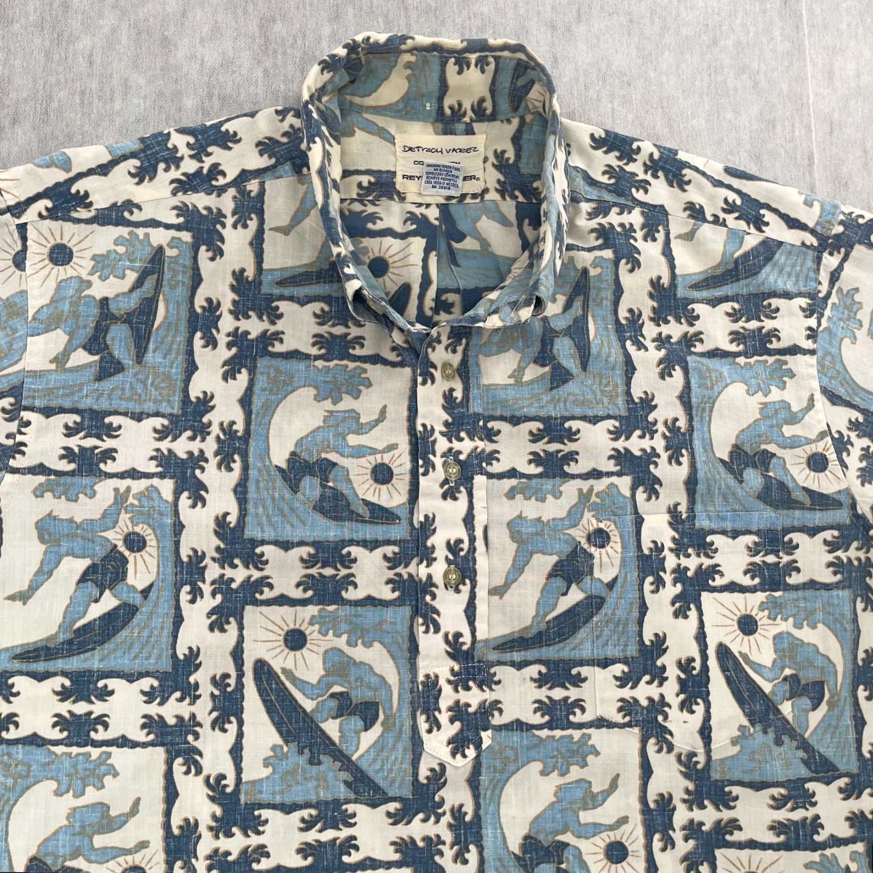 Reyn Spooner VINTAGE Reyn Spooner Shirt Adult Hawaiian Button Down Polo Reverse Print Mens XL Blue Size US XL / EU 56 / 4 - 3 Thumbnail