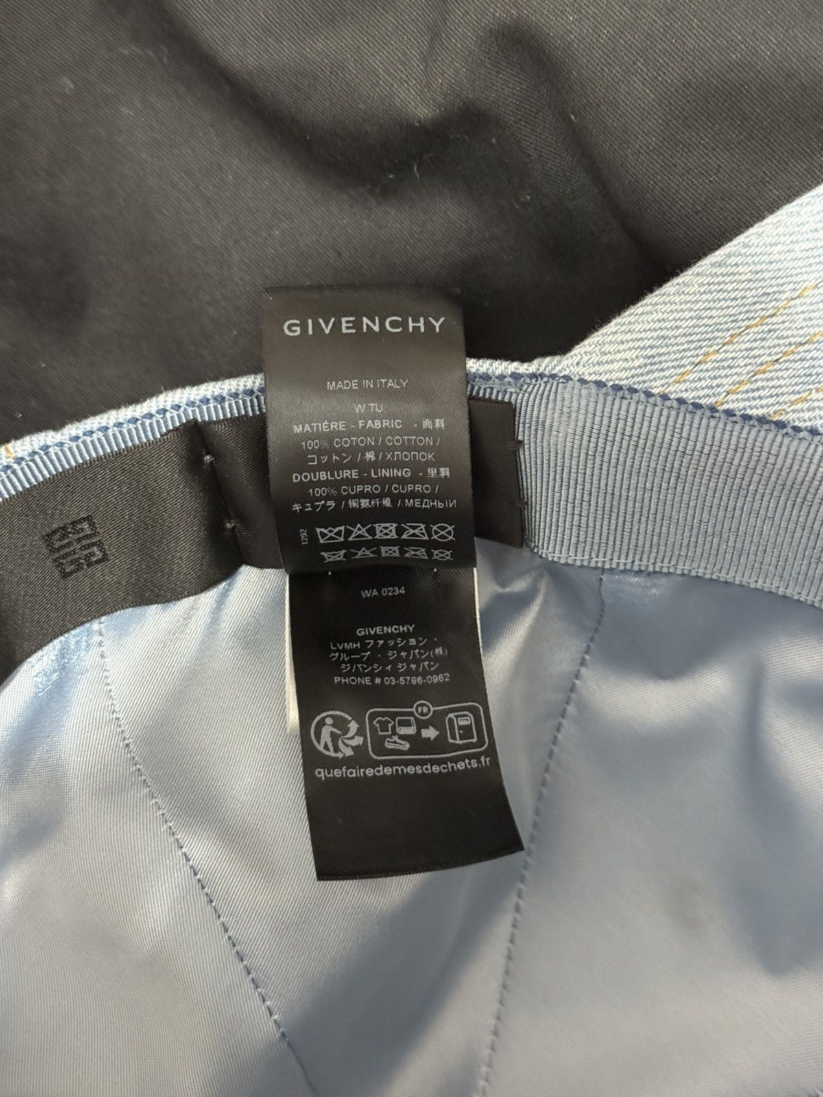Givenchy Brand New Givenchy Light Blue Denim Hat Size ONE SIZE - 4 Thumbnail