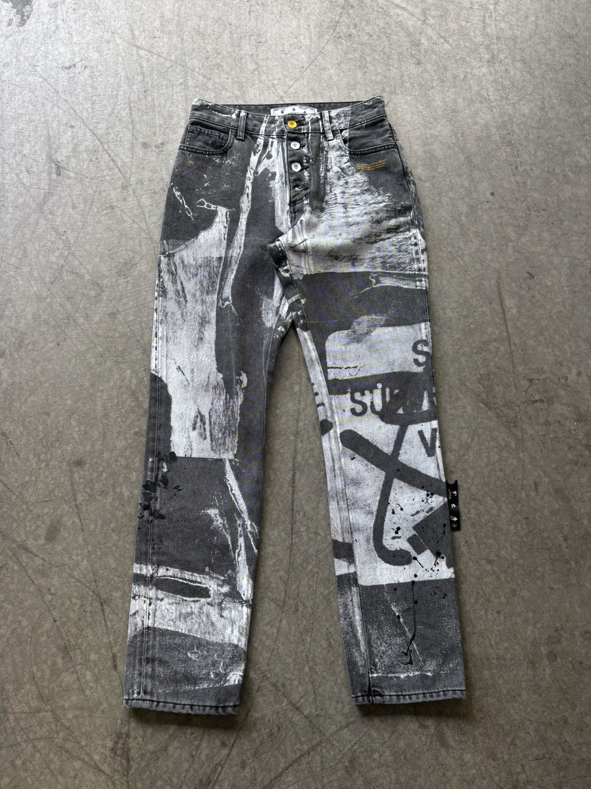 Off-White Off White X Pablo Tomek Straight Painted Jeans Size US 32 / EU 48 - 1 Thumbnail