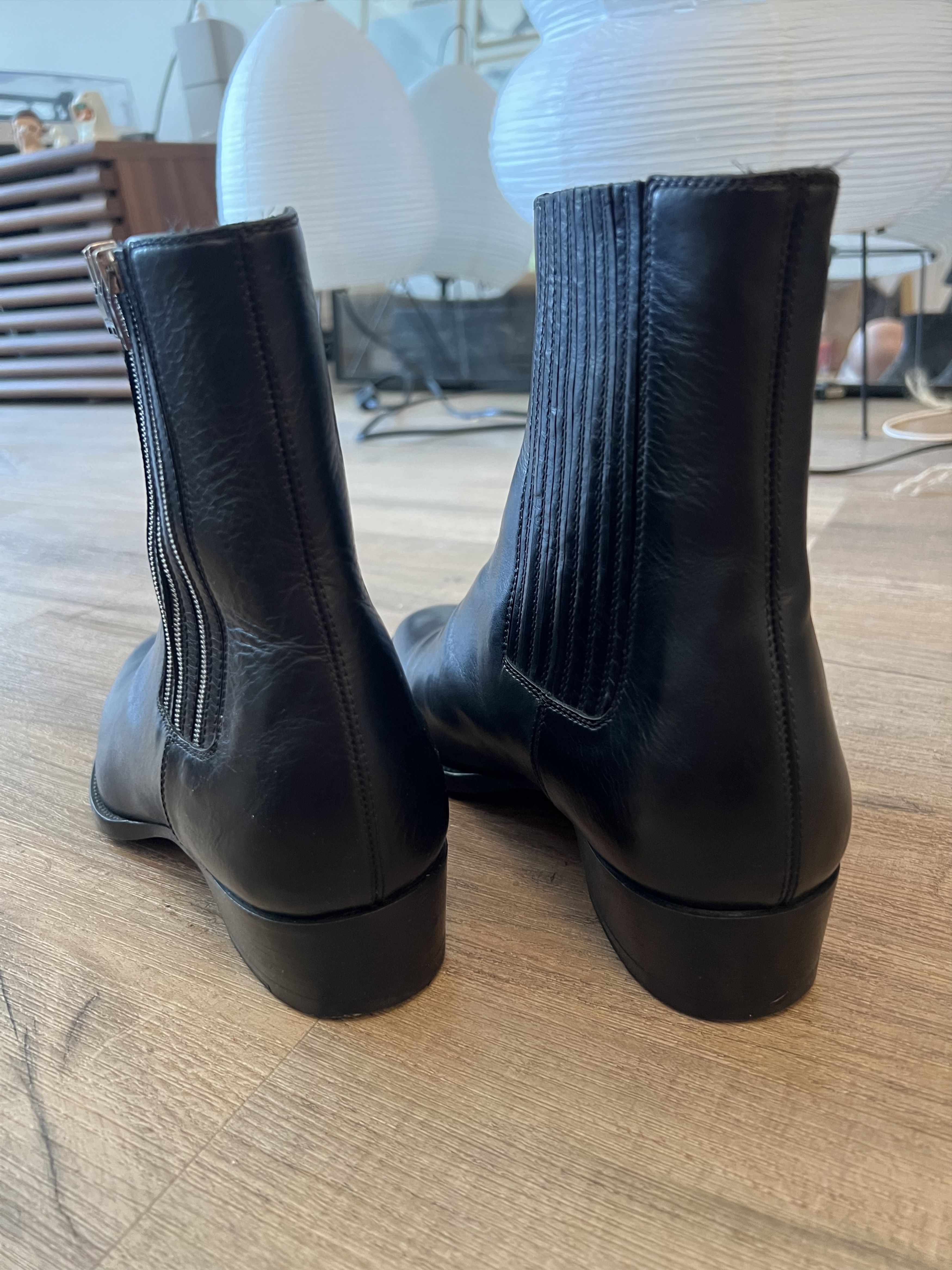 Saint Laurent Paris 'Hedi Era' Triple Zipper Wyatt Chealsea Boots Size US 6 / EU 39 - 4 Thumbnail
