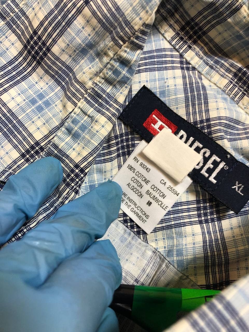 Diesel Diesel Shirt Men's Short Sleeve Patterned Check Pockets Size US XL / EU 56 / 4 - 3 Thumbnail