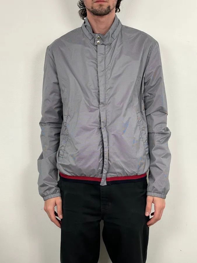 Gucci AW2009 Gucci Blue Nylon Checkered Striped Ribbing Bomber Jacket Size US M / EU 48-50 / 2 - 2 Thumbnail