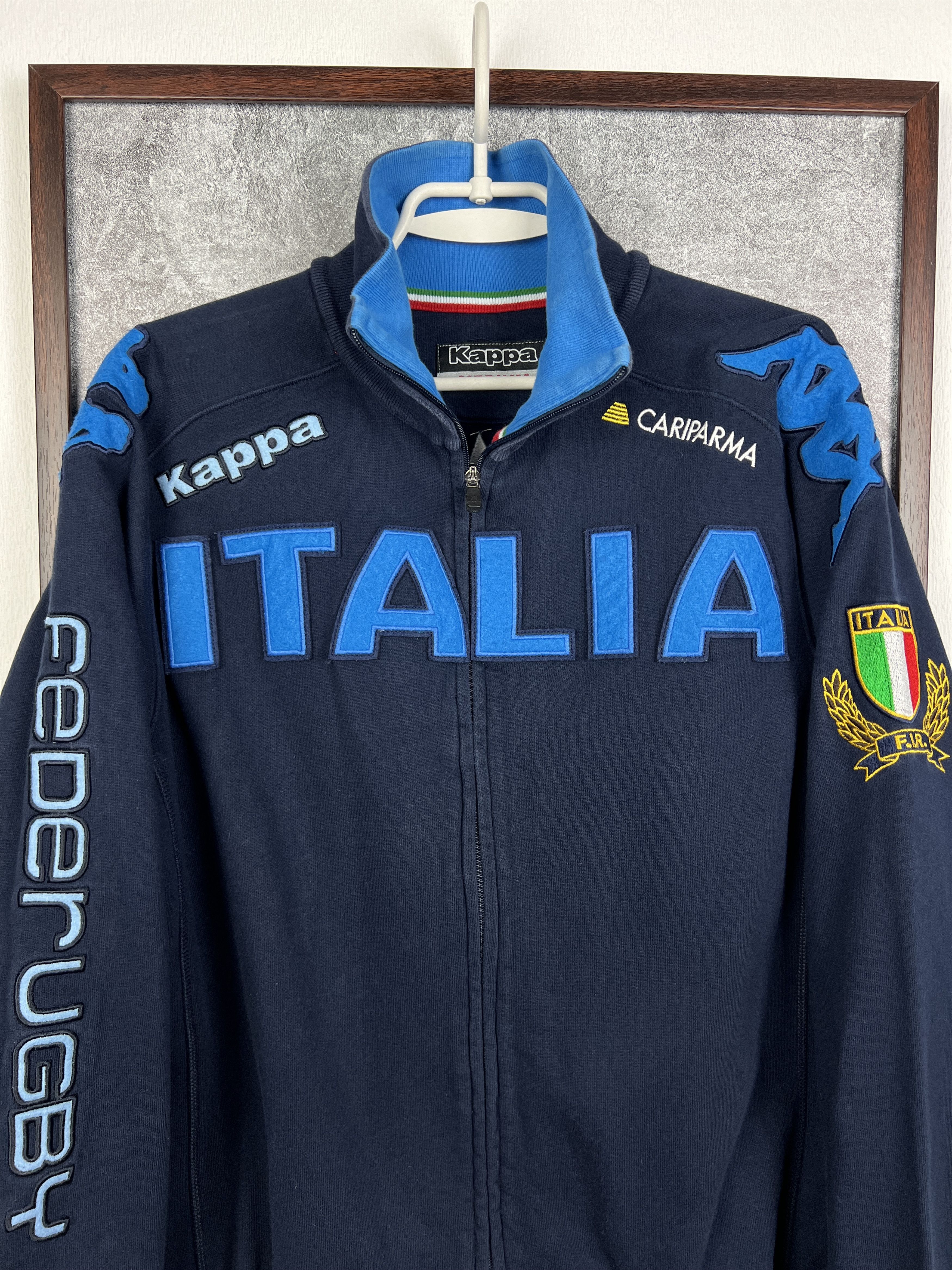 Kappa Vintage Italy Rugby Union Jacket Track Top National Rare Size US M / EU 48-50 / 2 - 2 Thumbnail