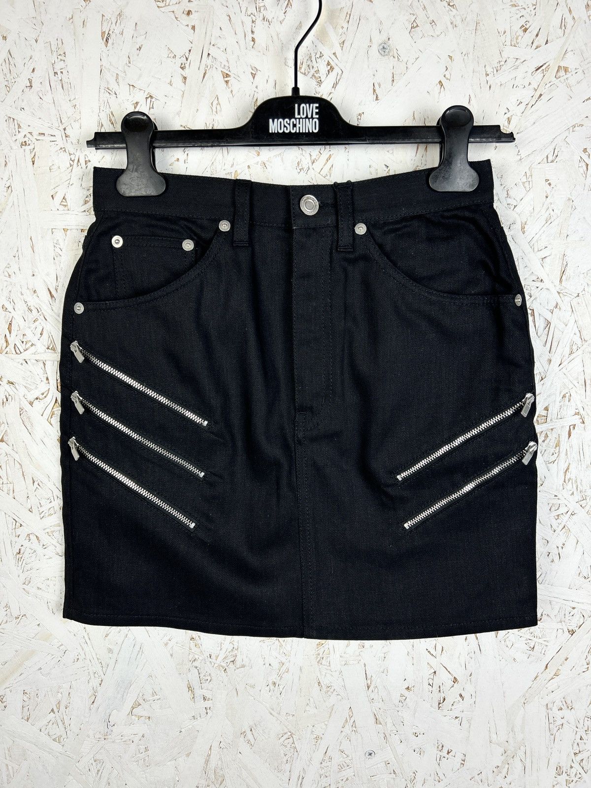 Saint Laurent Paris NWT Saint Laurent YSL Denim Zipper AW15 Skirt Hedi Black 27 Size 27" / US 4 / IT 40 - 2 Thumbnail