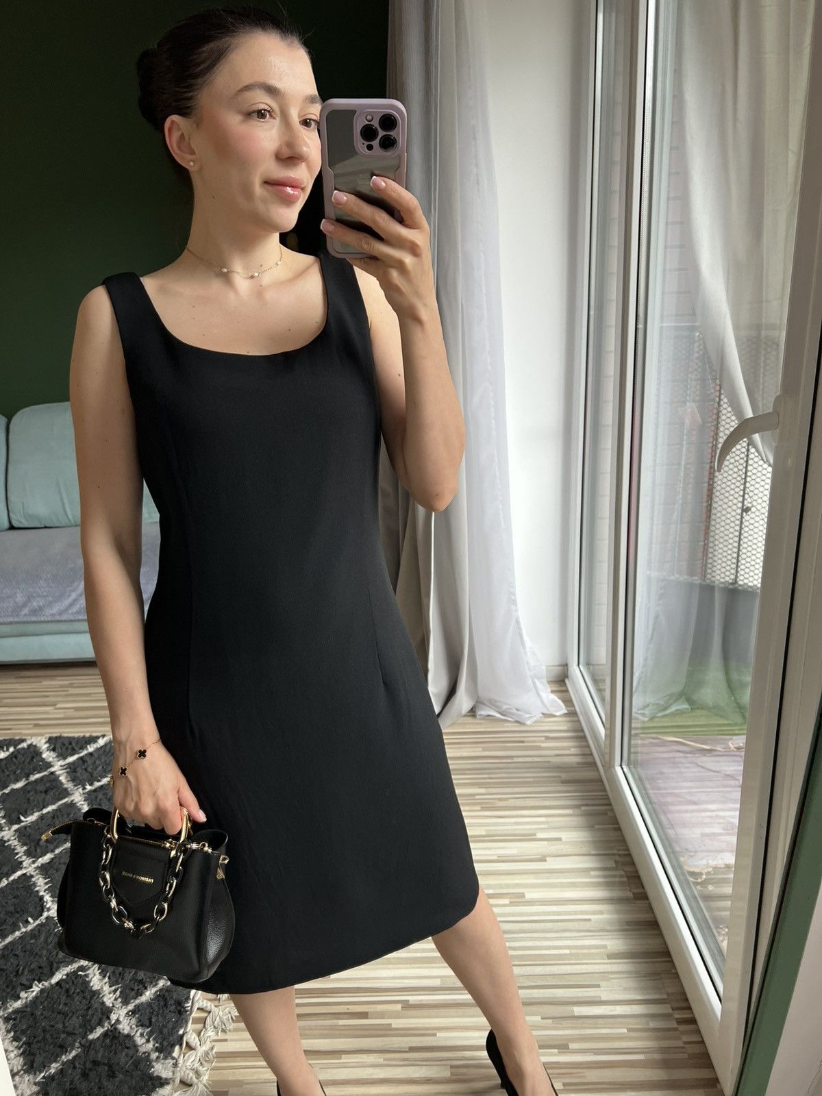 Marella Classic black sleeveless midi dress - Marella 85% wool Size L / US 10 / IT 46 - 6 Thumbnail
