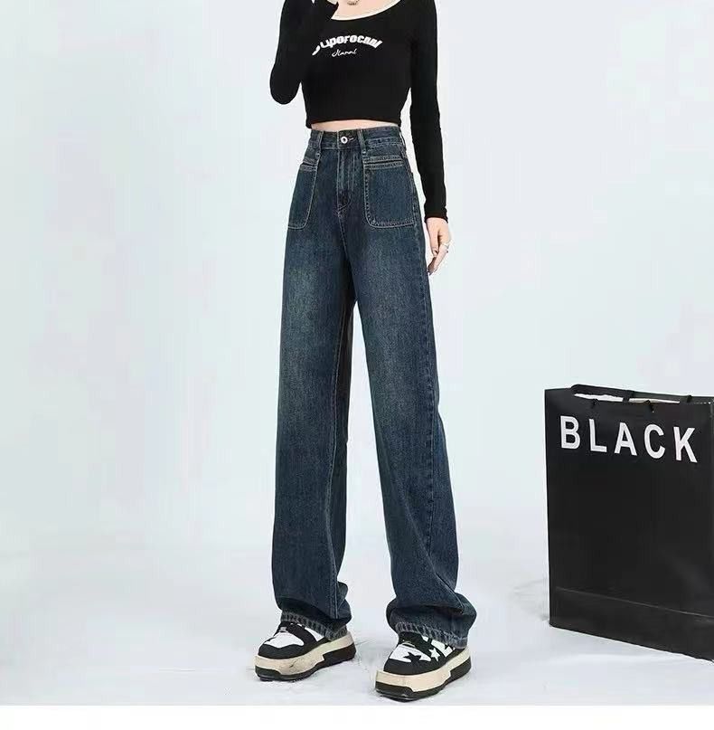 image of Vintage Narrow Cut Wide Leg Jeans in Blue, Women's (Size 27)
