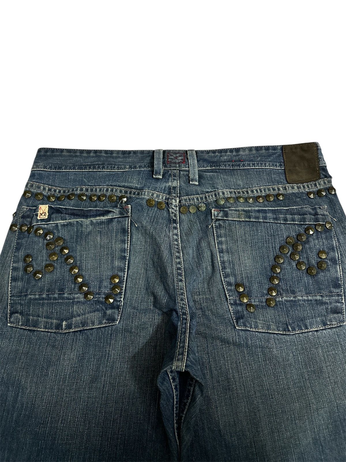 Rick Owens Distressed 2000s X2 Denim Studded Baggy Jeans Y2K Goa Lgb Size US 37 - 7 Thumbnail