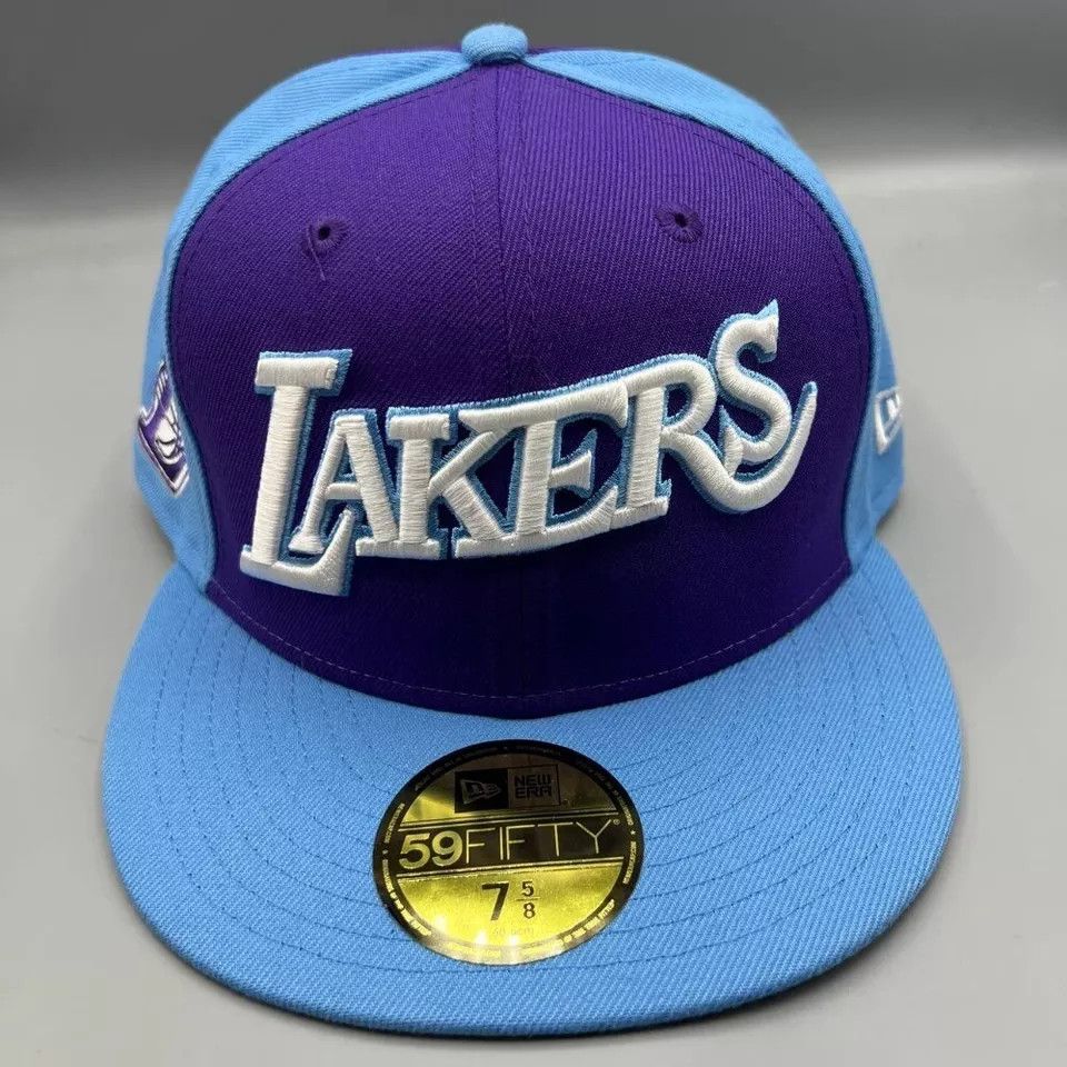New Era Los Angeles LA Lakers Hat Men 7 5/8 59Fifty New Era Fitted Size ONE SIZE - 2 Thumbnail