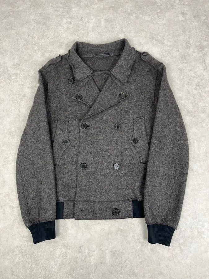 Kris Van Assche Kris Van Assche Grey Wool Double-Breasted Jacket Size US M / EU 48-50 / 2 - 1 Thumbnail