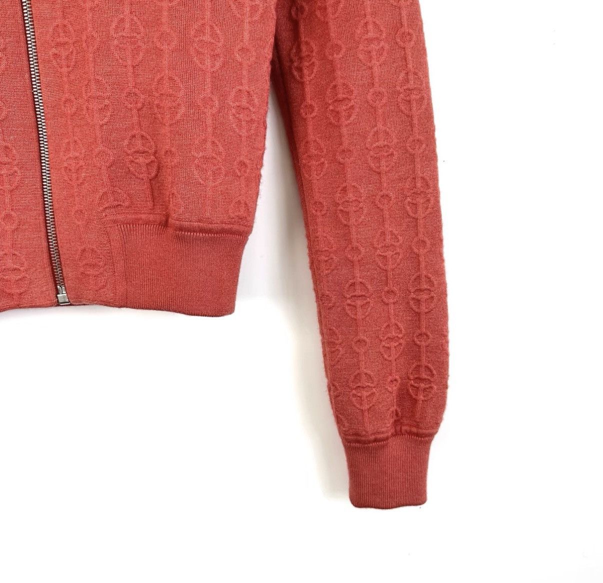 Hermes Hermes orange cashmere "Poros" full print zip jacket K12 Size XS / US 0-2 / IT 36-38 - 5 Thumbnail