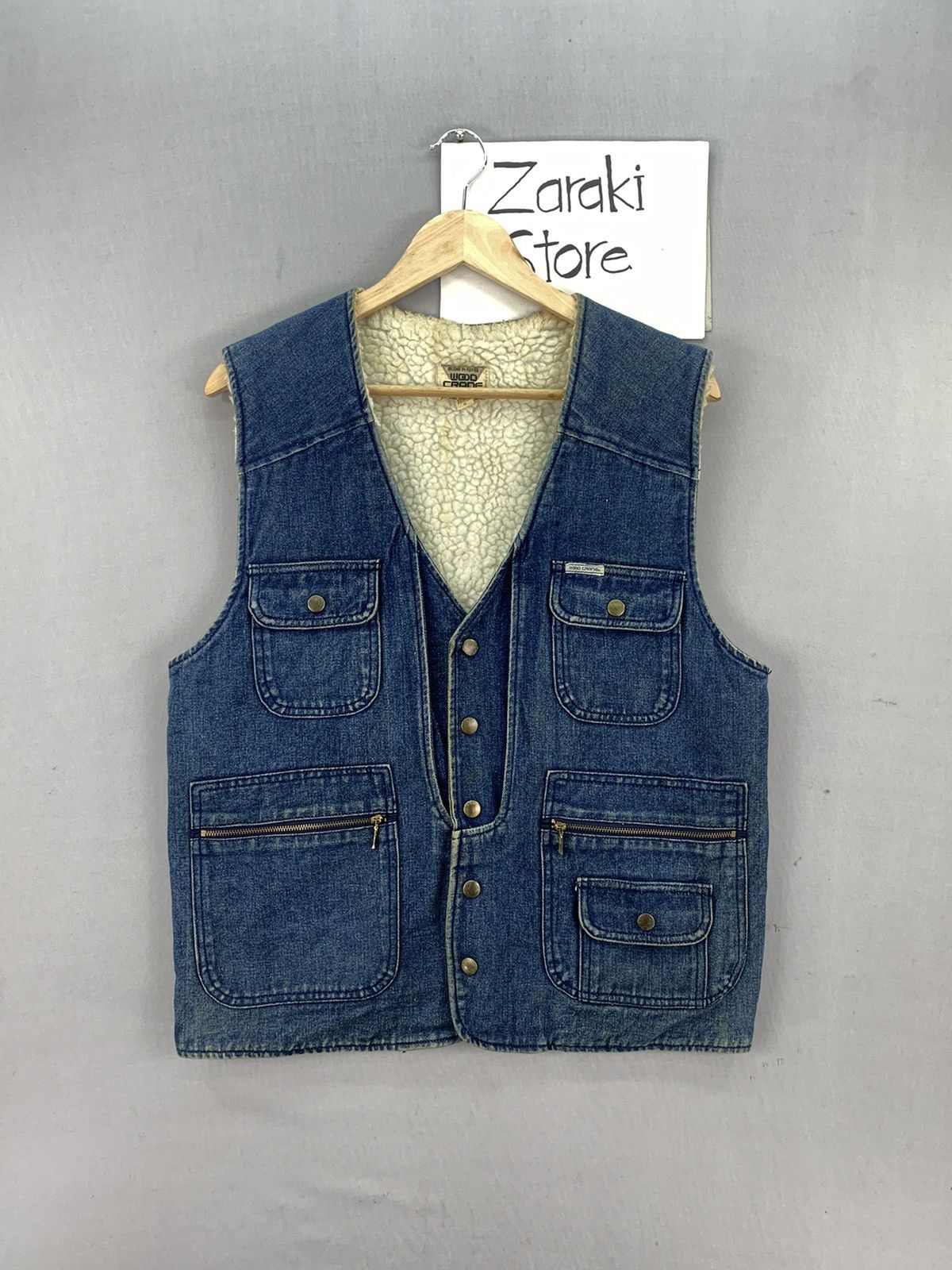 Vintage Vintage Denim Jacket Wood Crane Vest Size US M / EU 48-50 / 2 - 1 Thumbnail