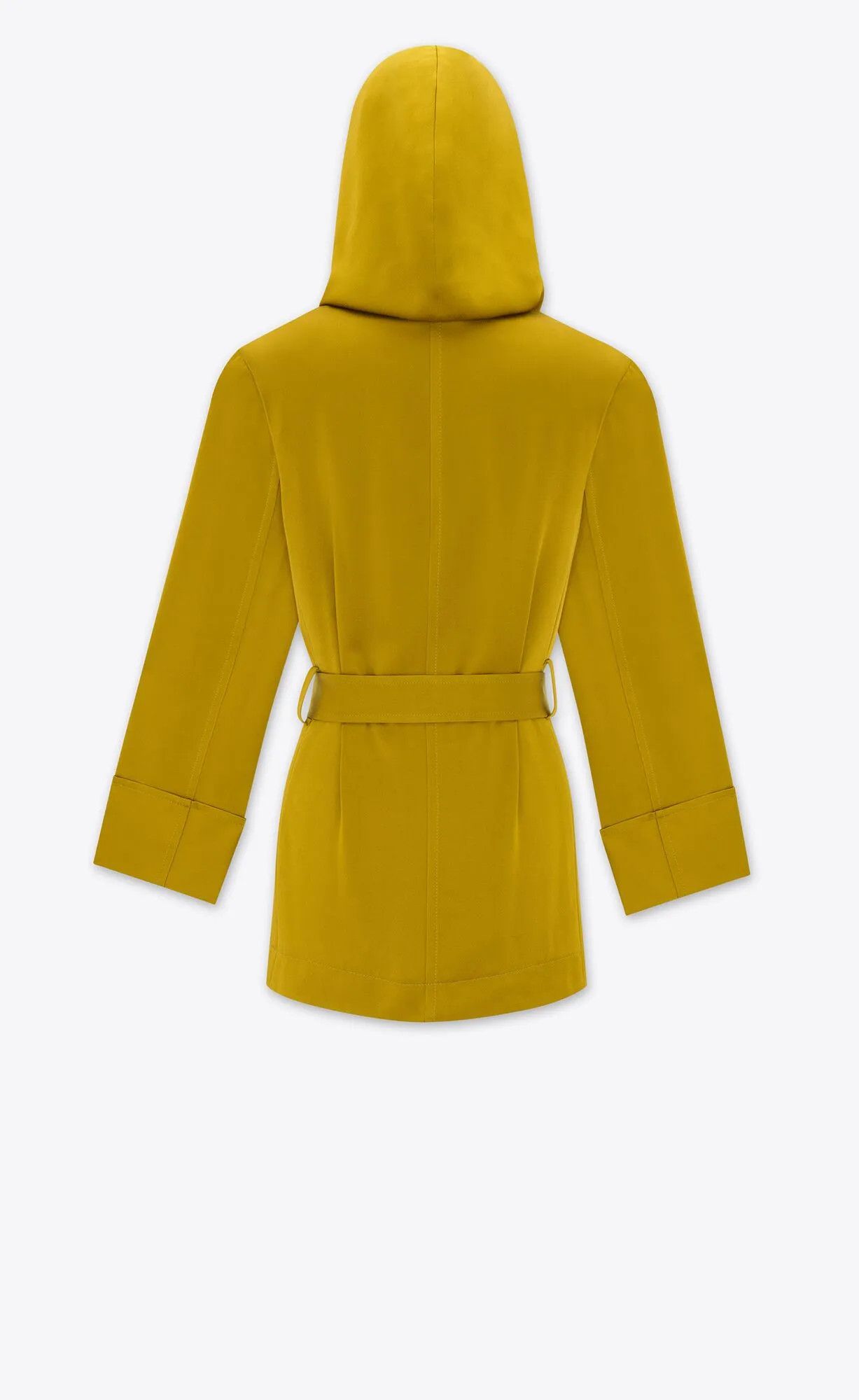 Saint Laurent Paris o1bcso1str1224 Hooded Jacket in Satin in Green Size XS / US 0-2 / IT 36-38 - 4 Thumbnail