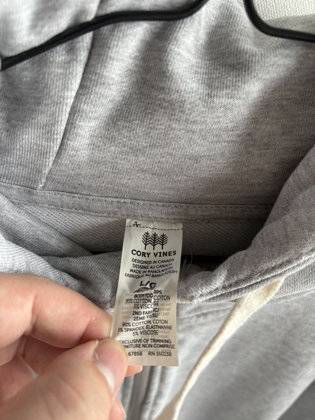 Other Cory Vines 100% Cotton Zipper Blank Hoodie Grey Basics Size US L / EU 52-54 / 3 - 7 Thumbnail