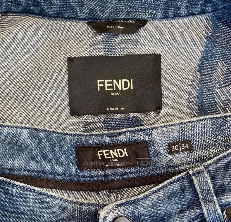 Fendi Fendi Blue Denim Set with Laser Engraved Design Size 46L - 5 Thumbnail