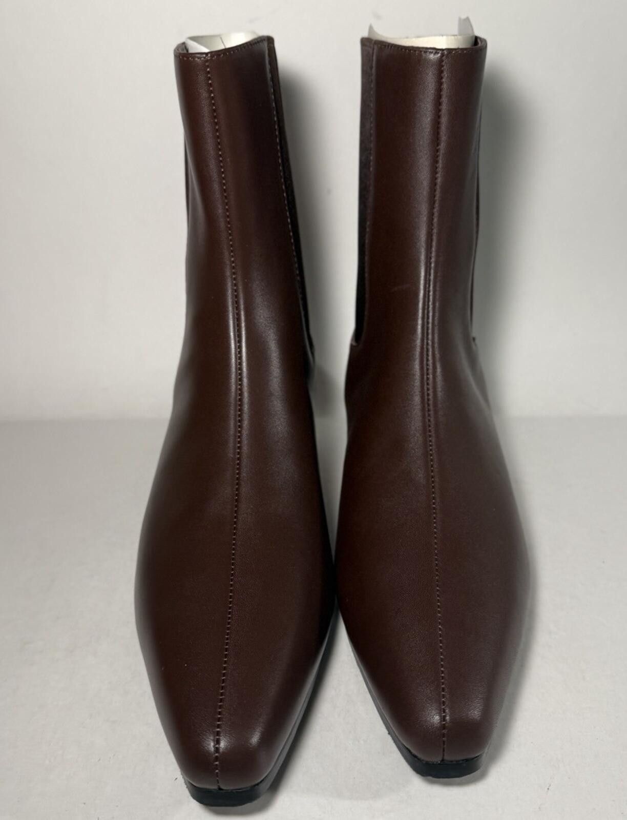 Quince QUINCE Italian Leather Kitten Heel Ankle Bootie Espresso Size US 7.5 / IT 37.5 - 2 Thumbnail