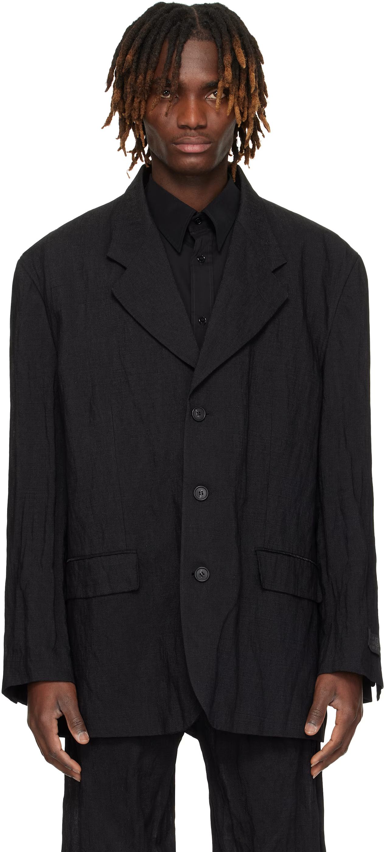 MM6 Metallic Crinkled Blazer Size US M / EU 48-50 / 2 - 6 Thumbnail