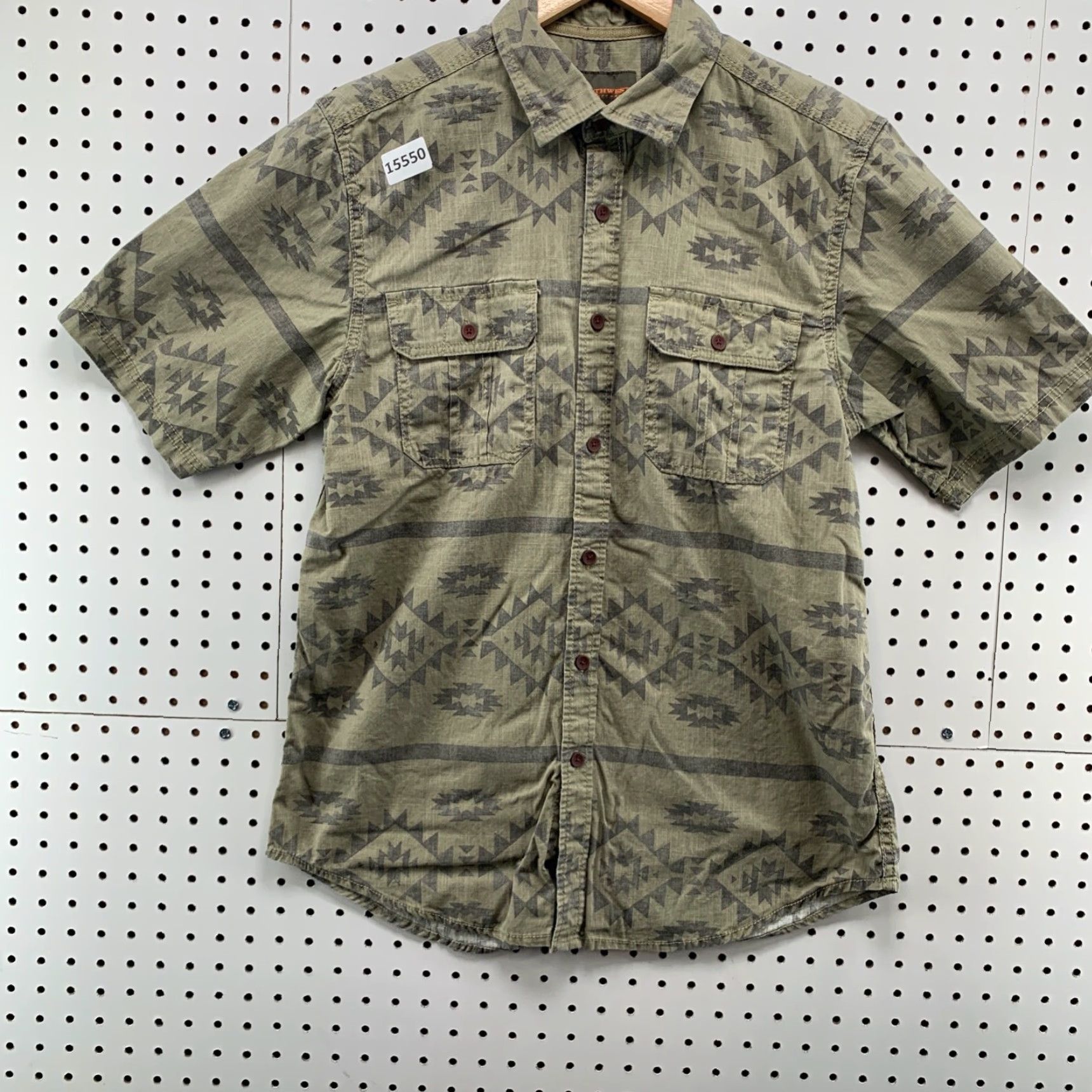 Vintage VINTAGE Northwest Territory Geometric Button-Up Shirt Medium Black Green Aztec Casual Mens Size US M / EU 48-50 / 2 - 6 Thumbnail
