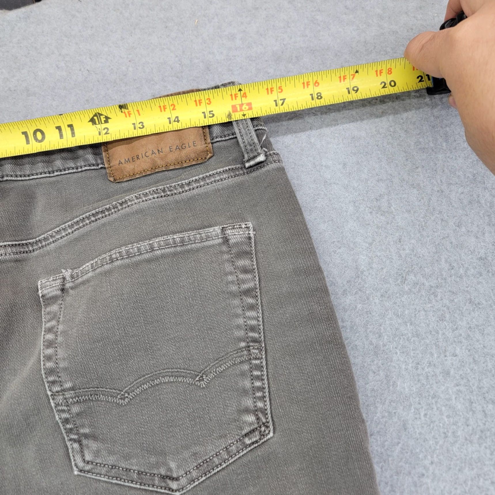 American Eagle Outfitters American Eagle Outfitters Jeans Mens 32x30 Gray Slim Denim Skinny Stretch Fiber Comfort Flex Logo Pockets Belted Zip Fly Size US 32 / EU 48 - 7 Thumbnail