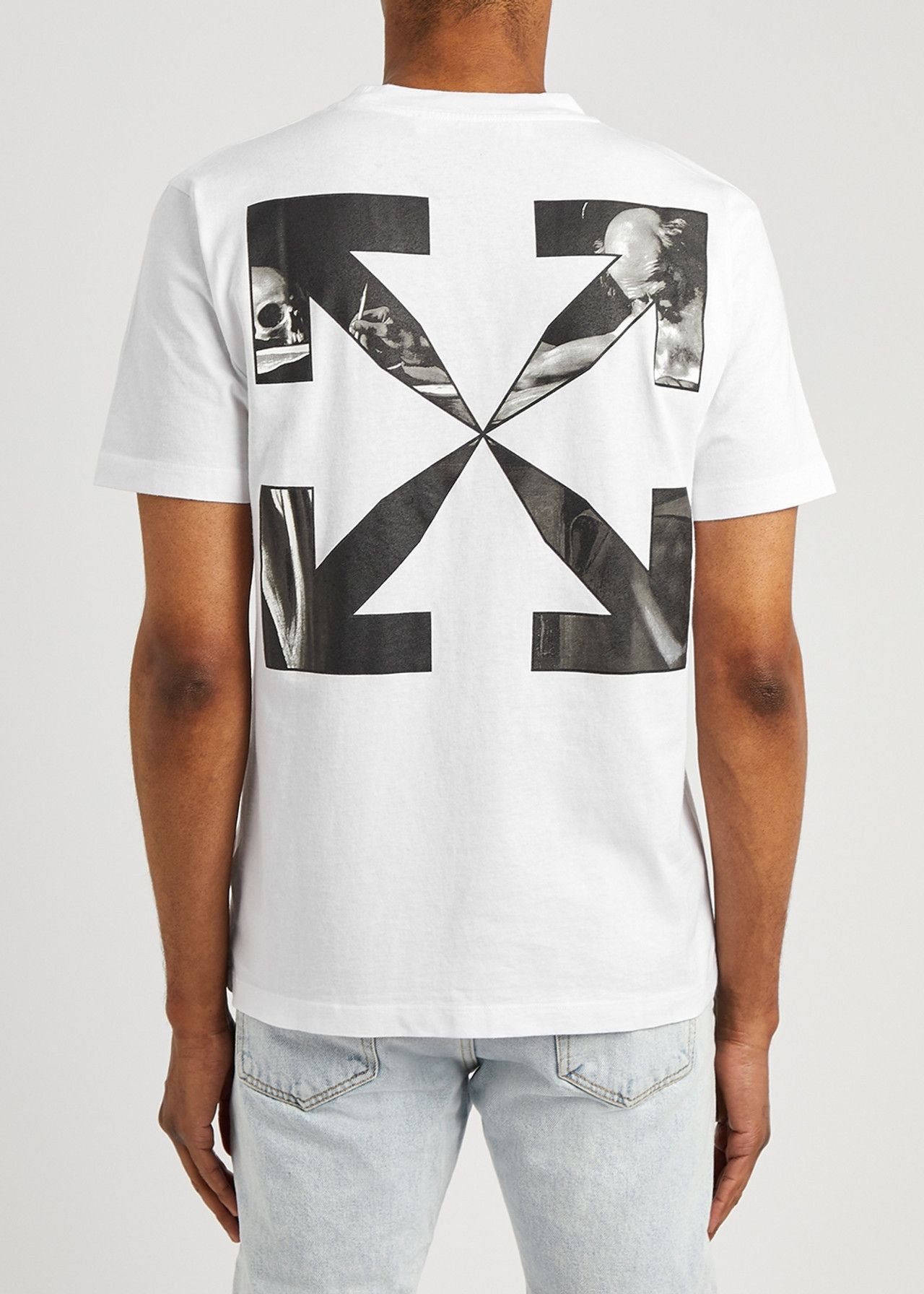 Off-White White Monochrome Caravaggio Arrows Logo T-Shirt Size US S / EU 44-46 / 1 - 2 Thumbnail