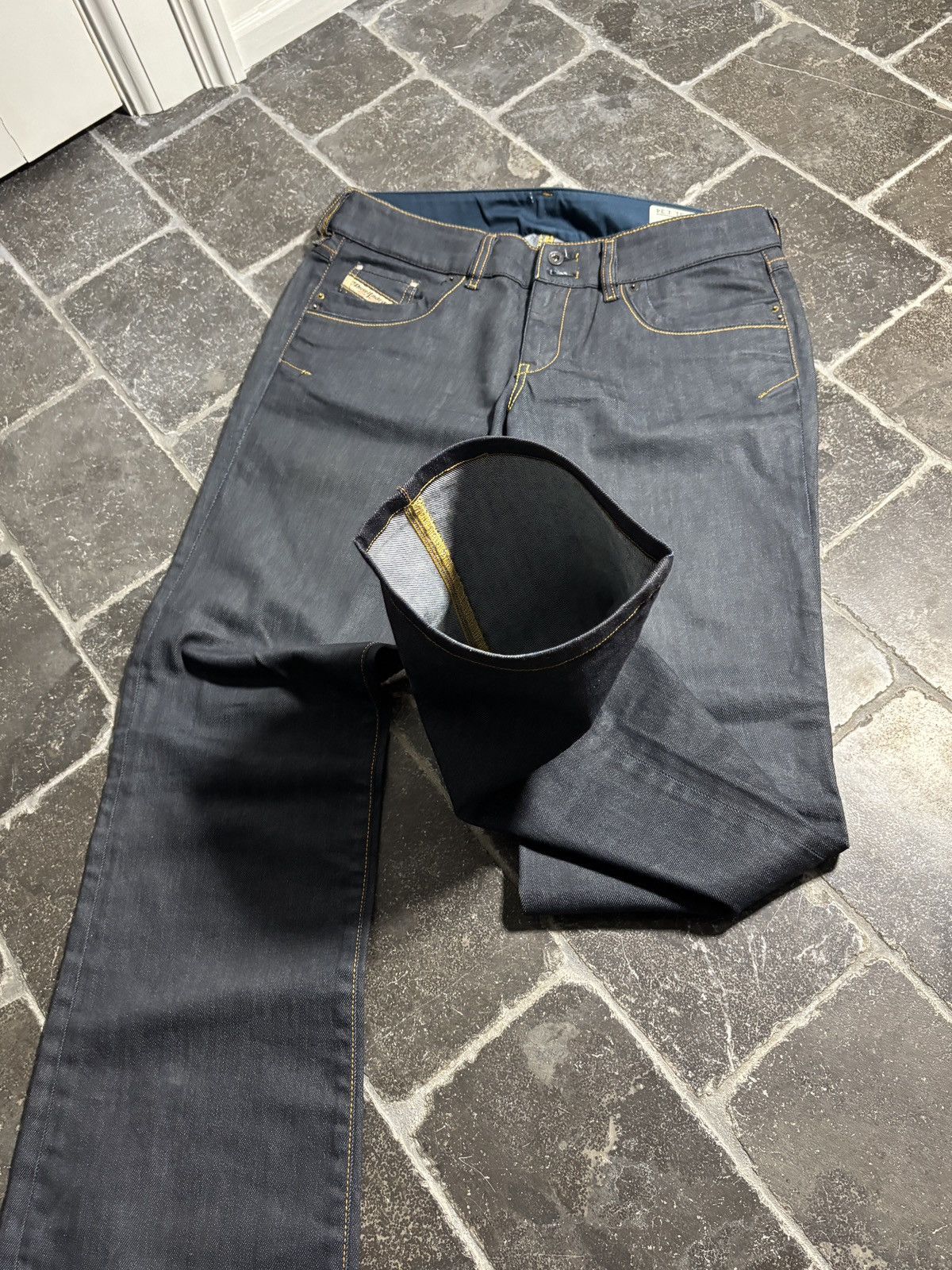 Diesel 2004 Diesel Jeans Ronhar Waxed Luster Slimane Flared VIntage Size US 31 - 6 Thumbnail