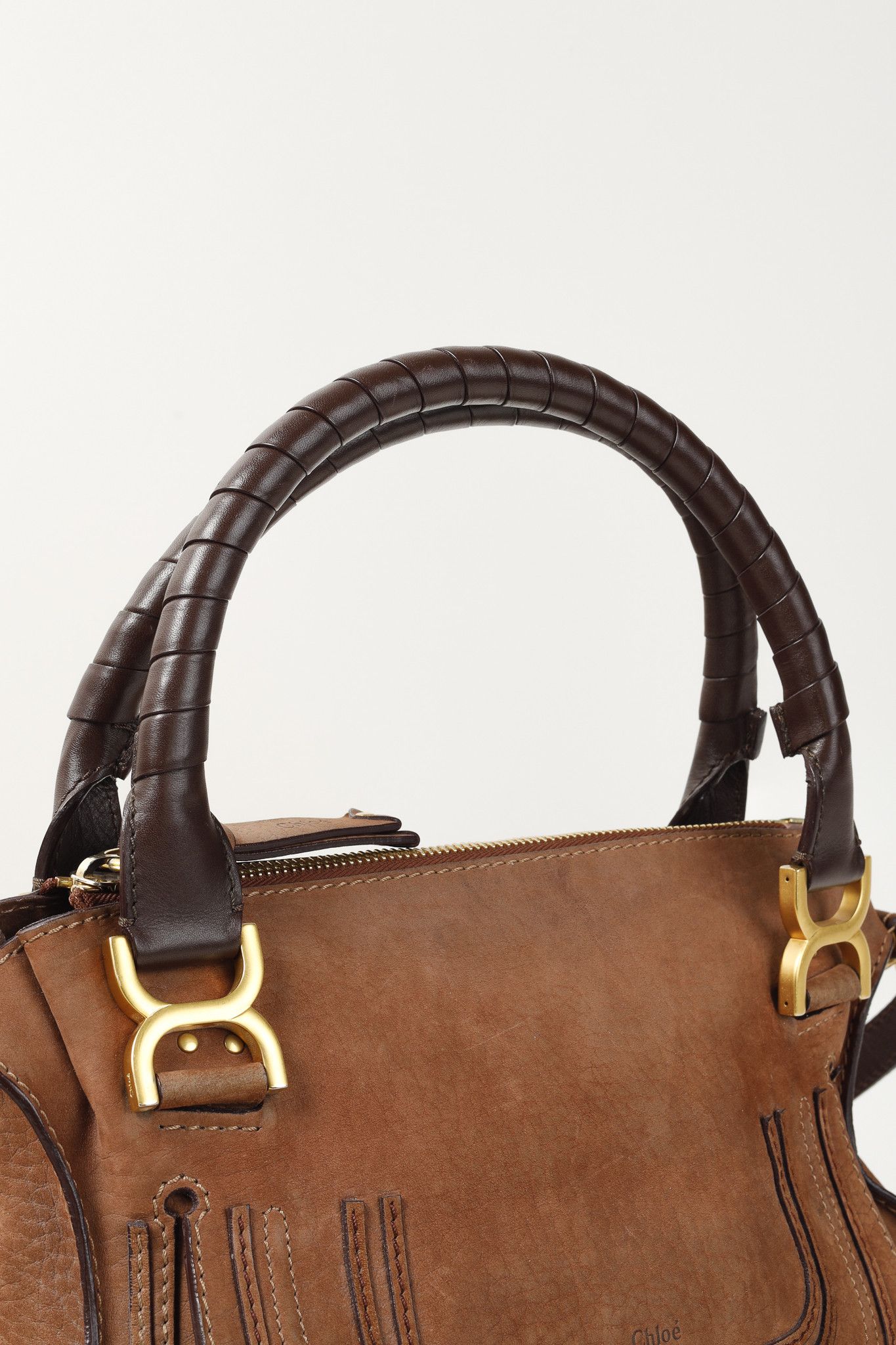 Chloe Chloe Marcie Brown Nubuck-Leather Shoulder Bag Size ONE SIZE - 9 Thumbnail