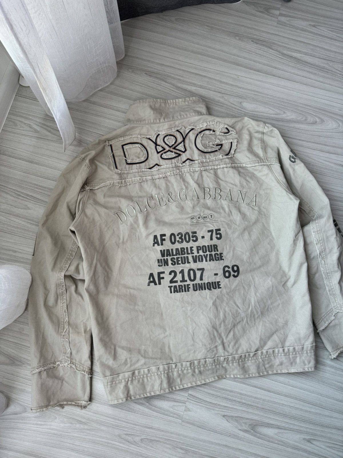 Dolce & Gabbana × Vintage Dolce & Gabbana Denim Jacket Tour Multilogo Vintage 90s Size US XL / EU 56 / 4 - 14 Thumbnail