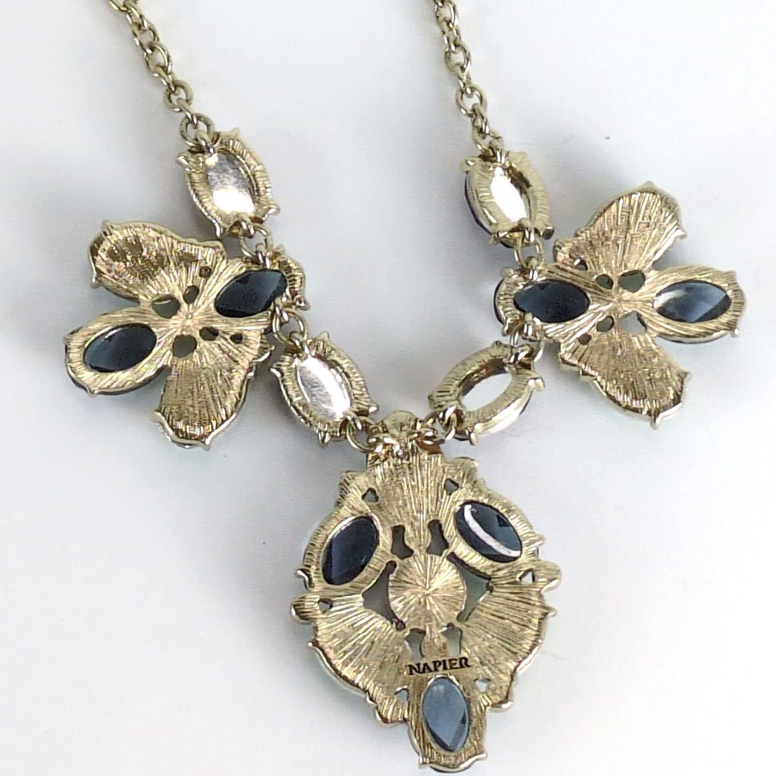 Vintage Napier 18" Statement Necklace Multi Gemstones Goldtone Chain Size ONE SIZE - 8 Thumbnail