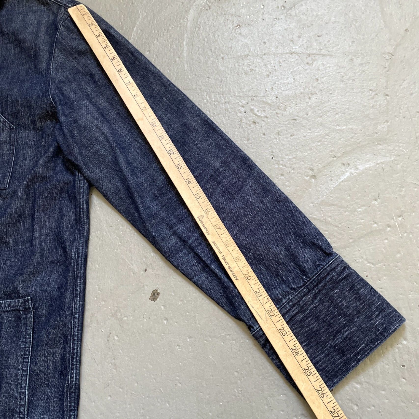 Vintage VINTAGE Freemans Sporting Club Selvedge Denim Chore Jacket Men's XL Blue Workwear Chin Strap Engineer Denim Jacket Size US XL / EU 56 / 4 - 5 Thumbnail