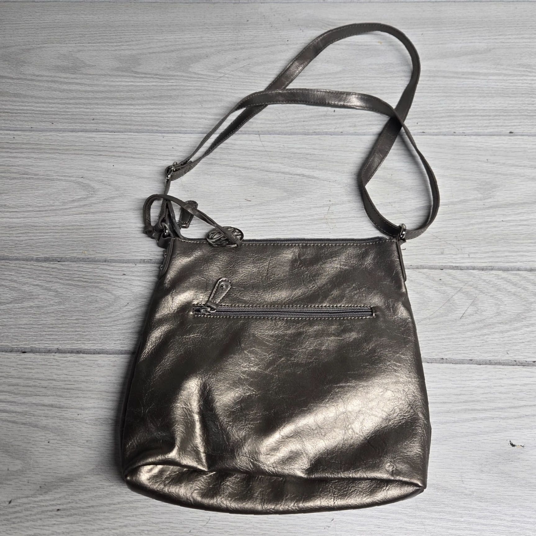 Vintage VINTAGE Style&co. Gray Silver Crossbody Purse Women Medium Faux Leather Women's Accessories 2000s Size ONE SIZE - 4 Thumbnail