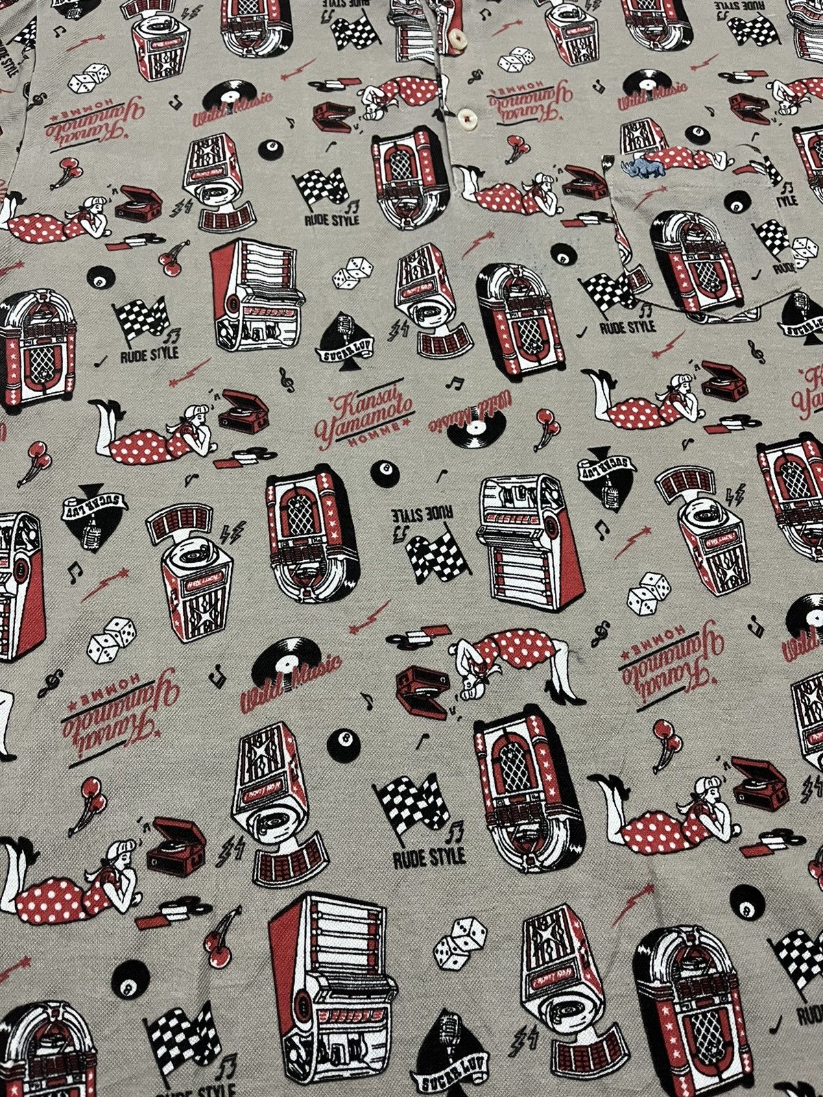 Kansai Yamamoto KANSAI YAMAMOTO HOMME Rare Design Fullprint Polo Shirt Size US XL / EU 56 / 4 - 5 Thumbnail