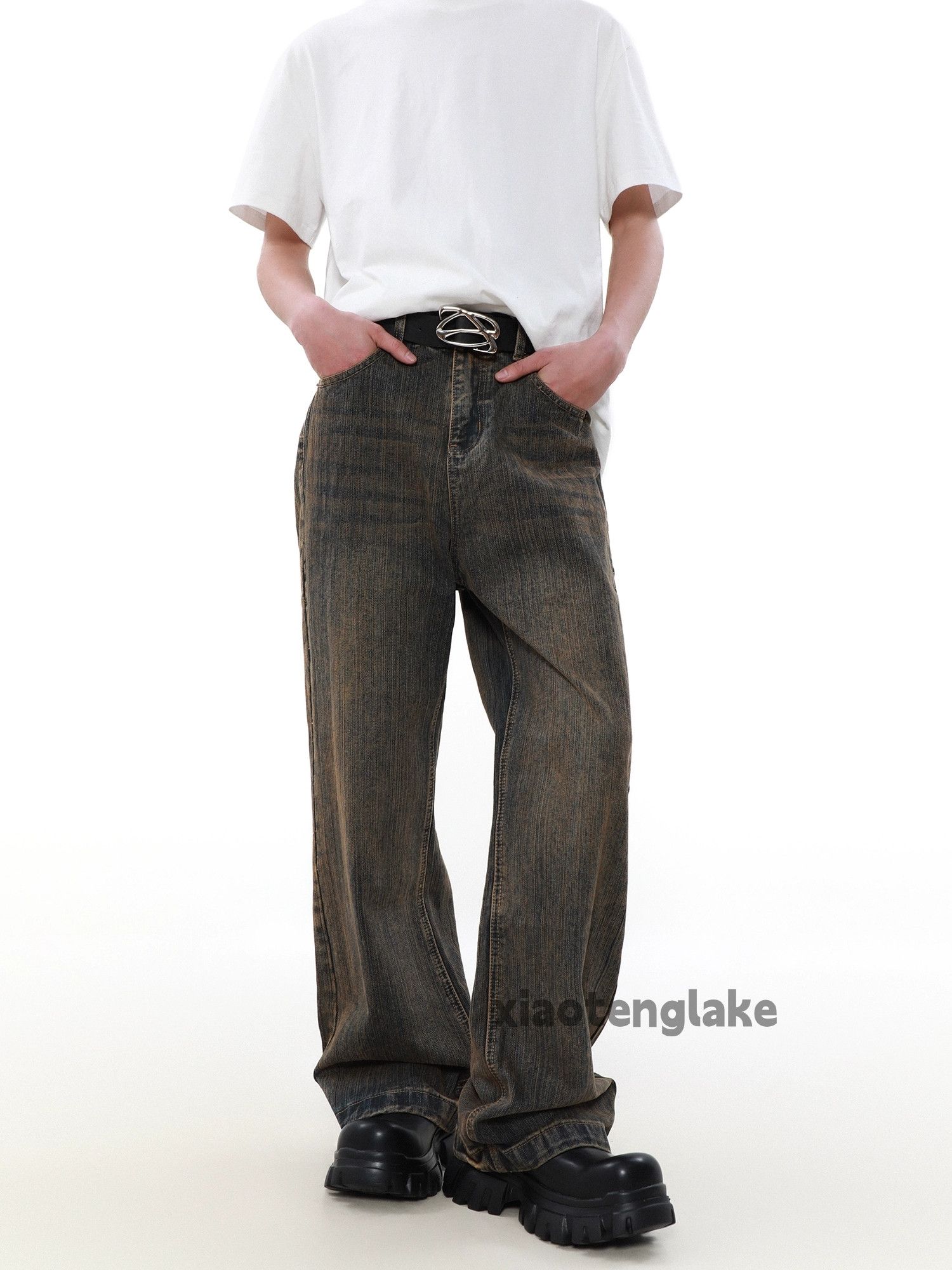 Jean × Vintage urban retro washed faded cleanfit yuppie rusty jeans Size US 32 / EU 48 - 1 Thumbnail
