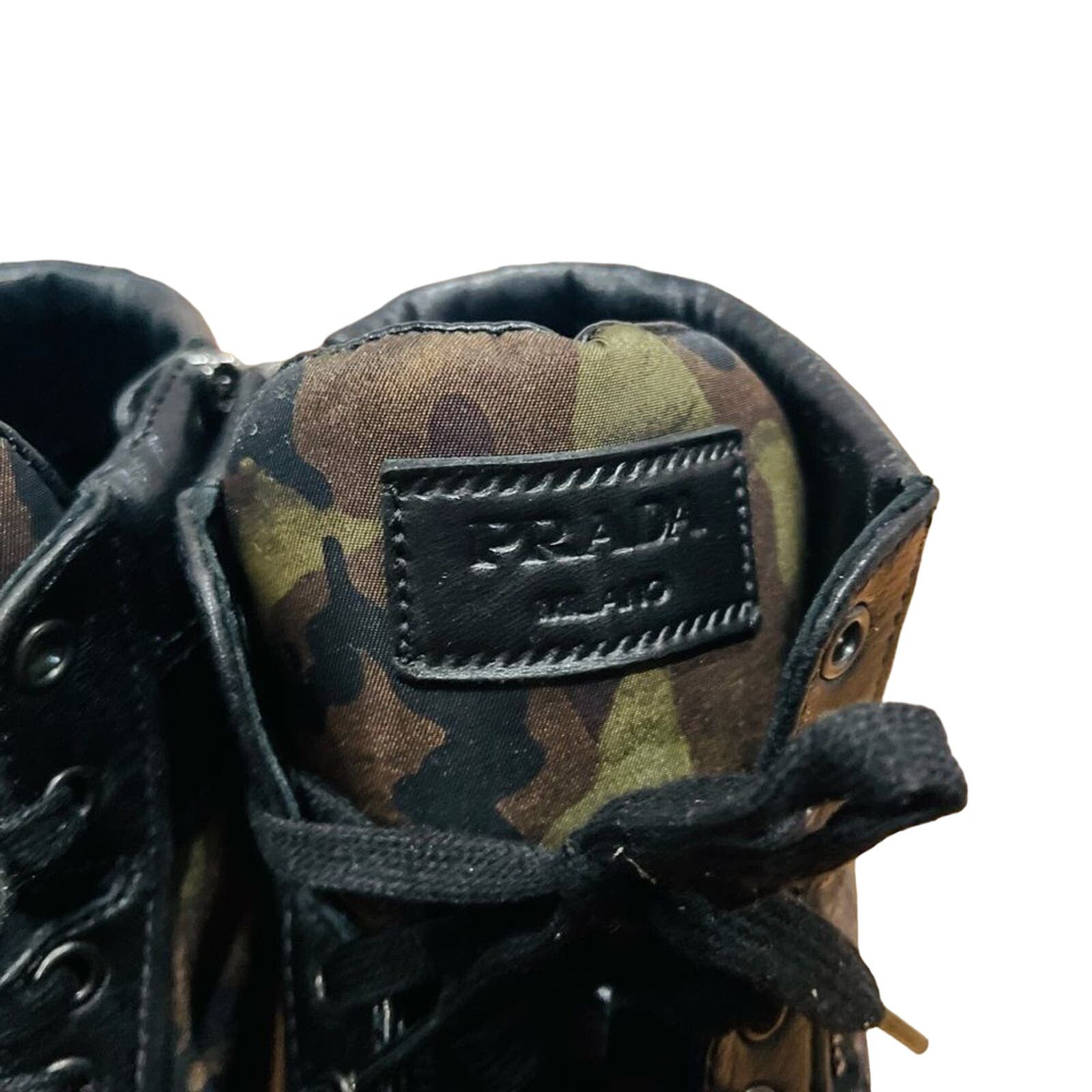 Prada PRADA Vintage Mens Camouflage High Top Logo Sneakers Sz 38.5 Size US 6 / EU 39 - 12 Thumbnail