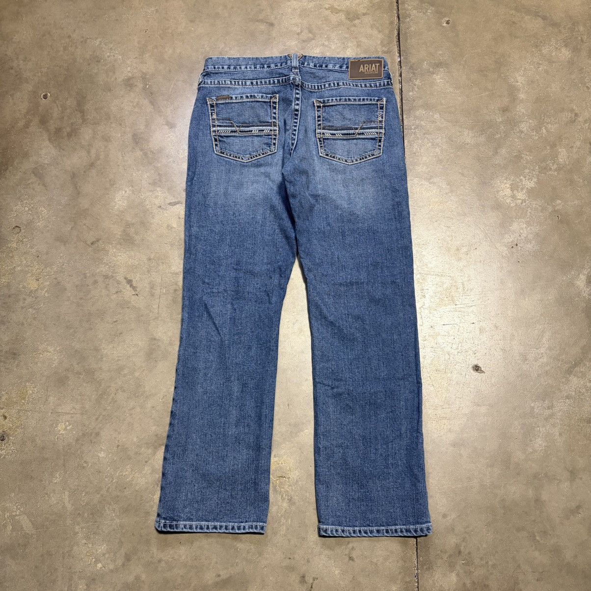 Ariat Vintage Ariat M5 Straight Leg Jeans Faded Washed Whisker Size US 35 - 9 Thumbnail