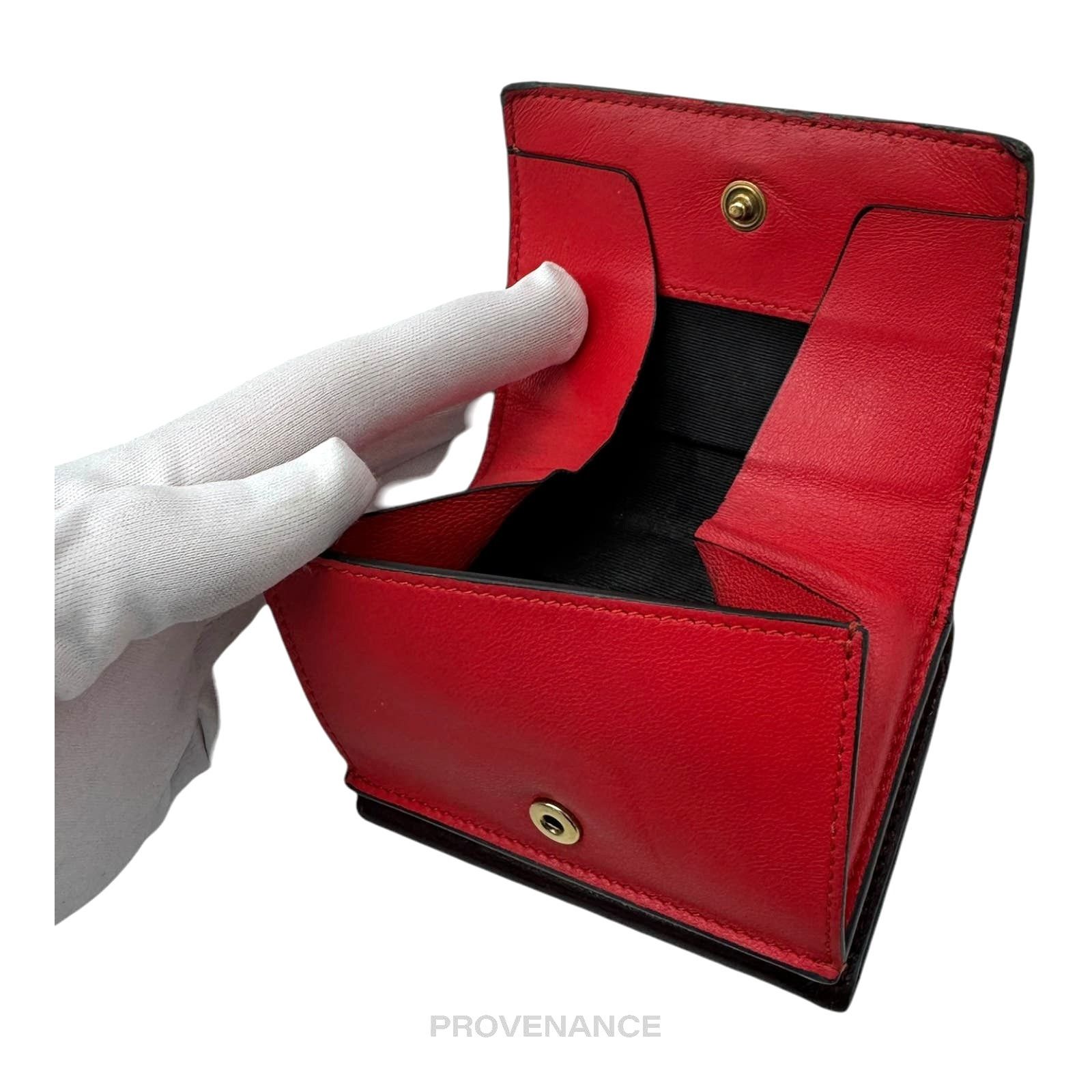 Givenchy 🔴 Givenchy Two Tone Trifold Wallet - Burgundy Leather Size ONE SIZE - 8 Thumbnail